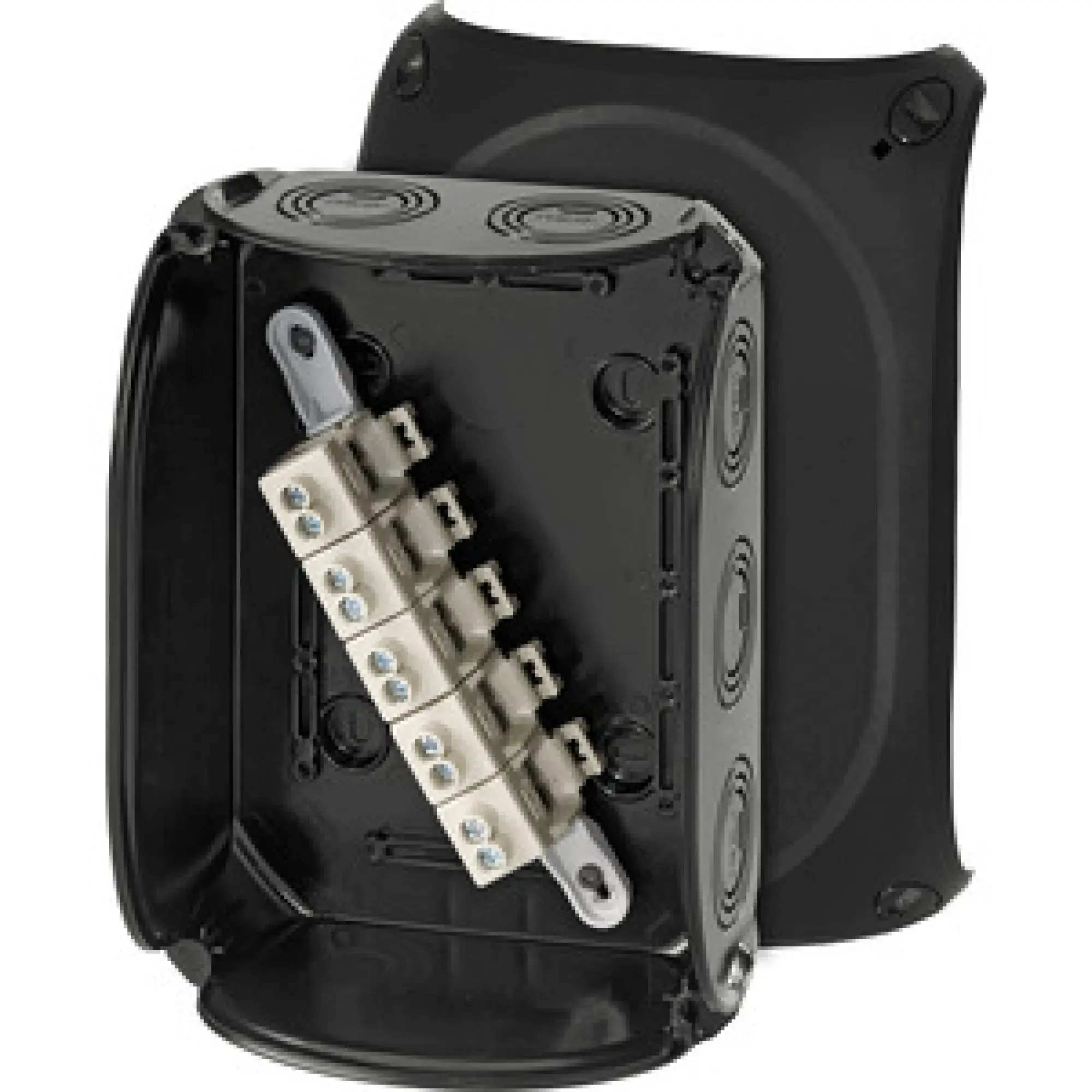 Hensel 62000066 Kabelabzweigkasten 2,5-10 qmm 3ph., 16 qmm 1ph., 5pol., schwarz KF 1610 B (img_001)