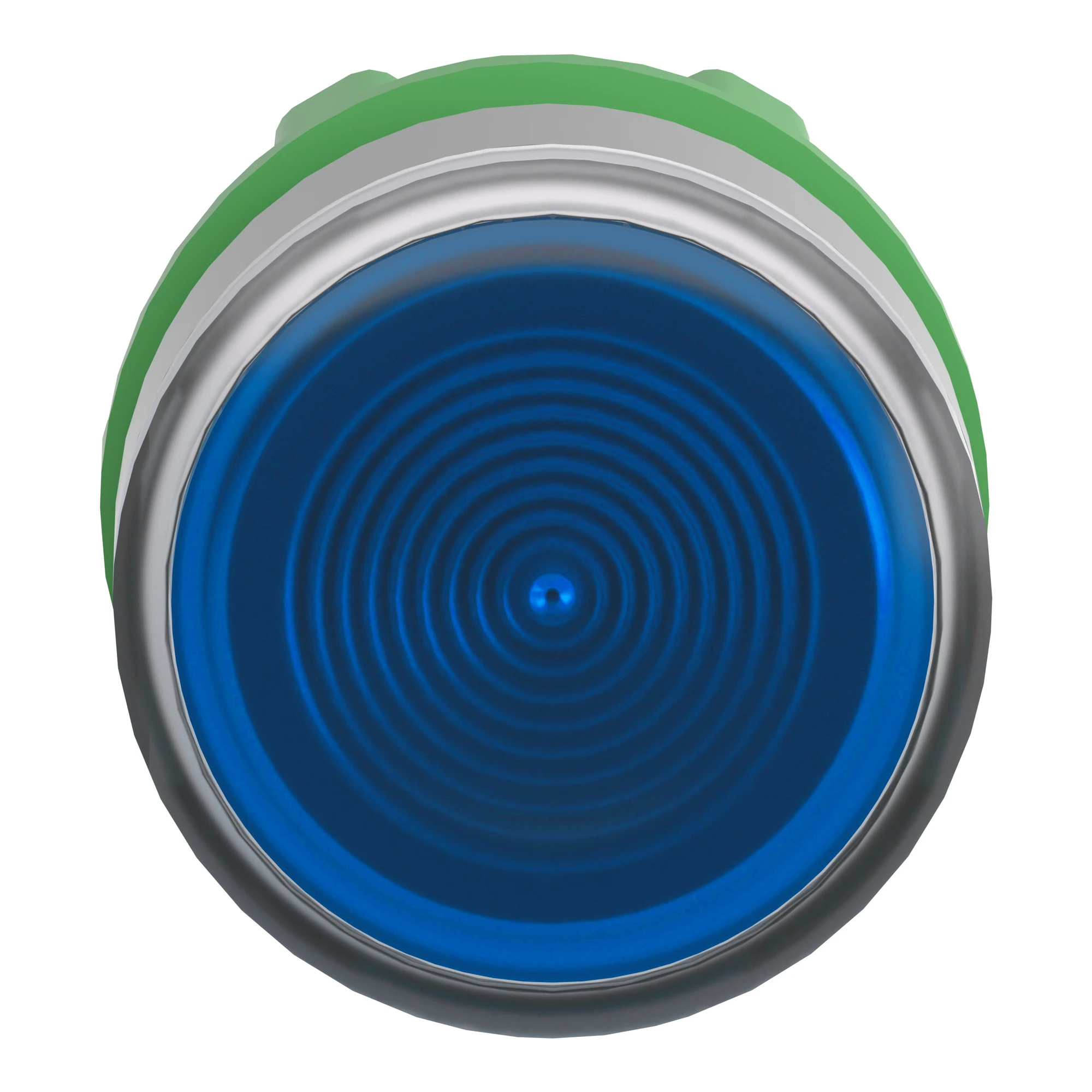 Schneider Electric ZB5AW363SC0 Illuminated pushbutton, front element, Harmony XB5, plastic, 22mm, light gray, blue, for universal LED, ridged dome (img_004)