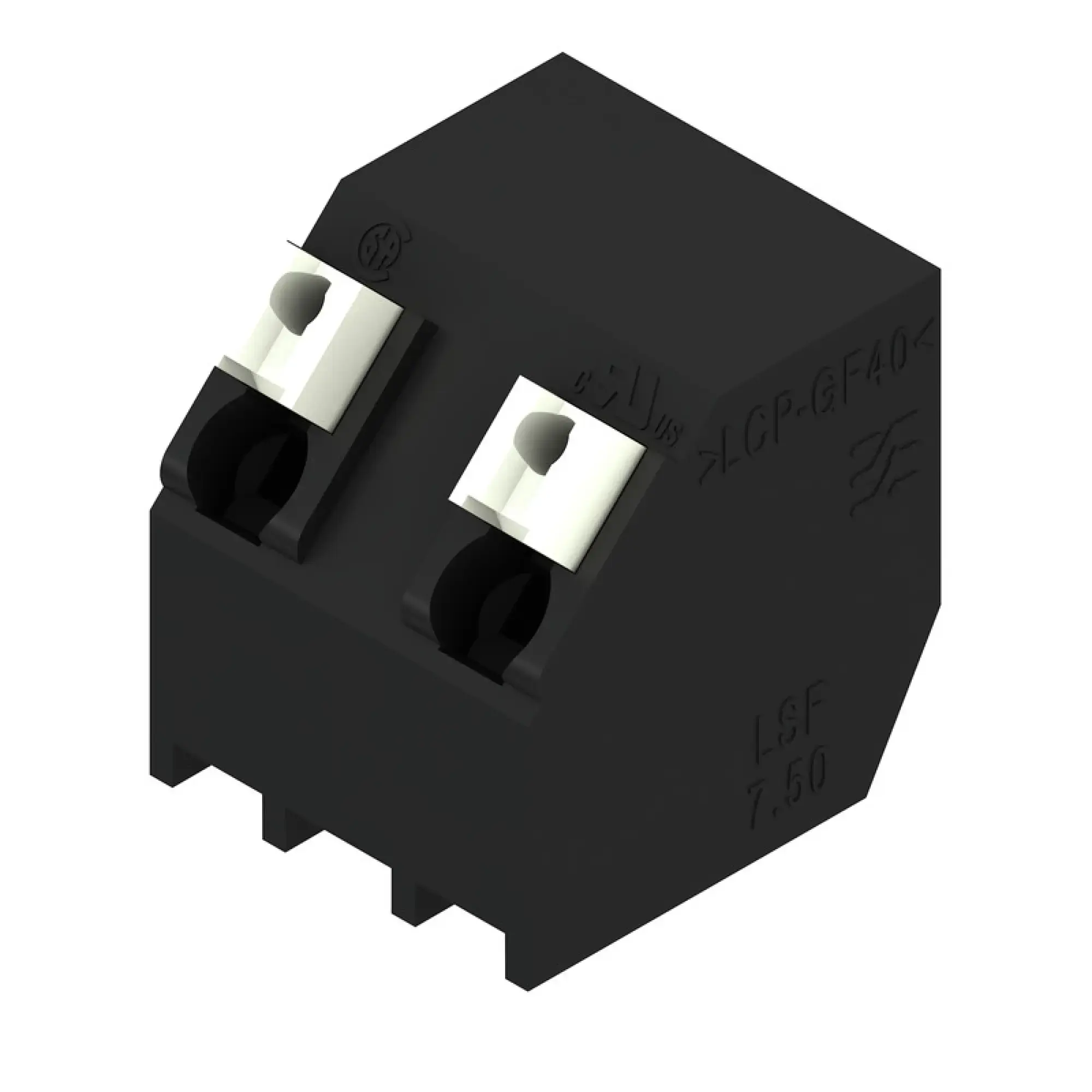 Weidmüller 1888890000 PCB terminal, 630 V, 17.5 A, Pitch in mm: 7.50, 1.5 mm², Number of poles: 2, PUSH IN with actuator, THT/THR solder connection, 135°, Tape (img_001)