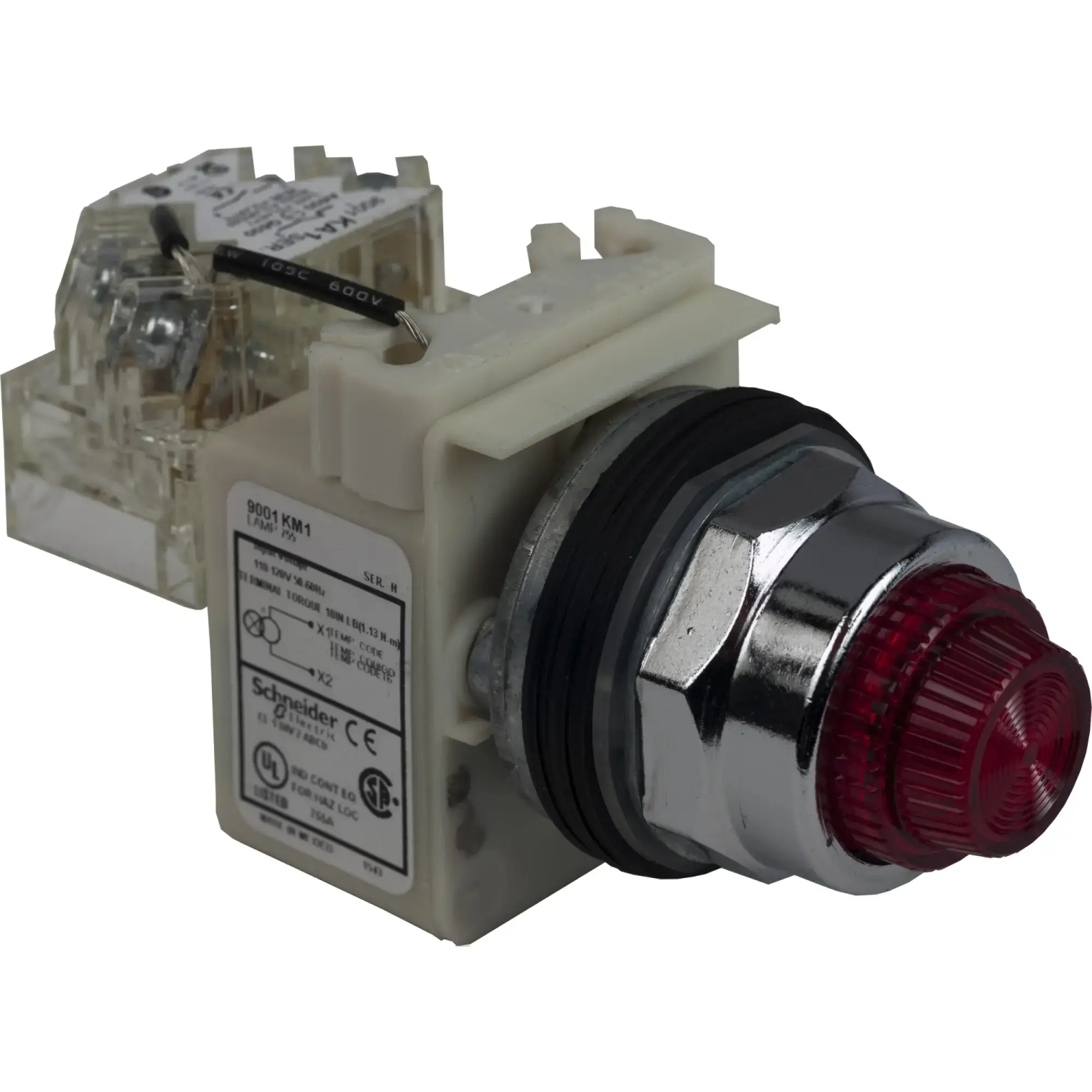 Schneider Electric 9001KT1R31 Leuchtmelder, Typ K, Ø 30, rund, rote FreSnel-Linse, 110/120 V AC 50/60 Hz (img_002)