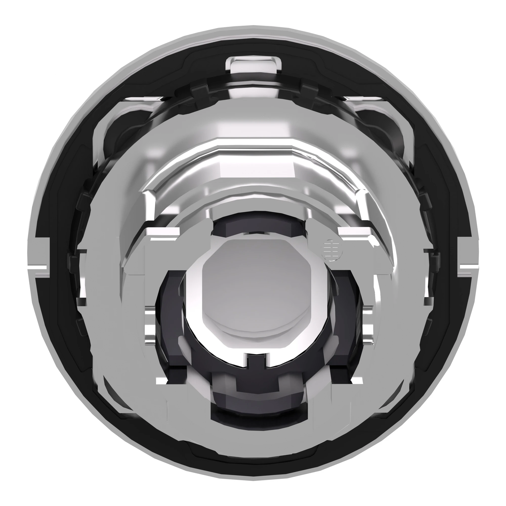 Schneider Electric ZB4FW913 Illuminated pushbutton, front element, Harmony XB4F, metal, white, 30mm, for universal LED, illuminated ring (img_003)