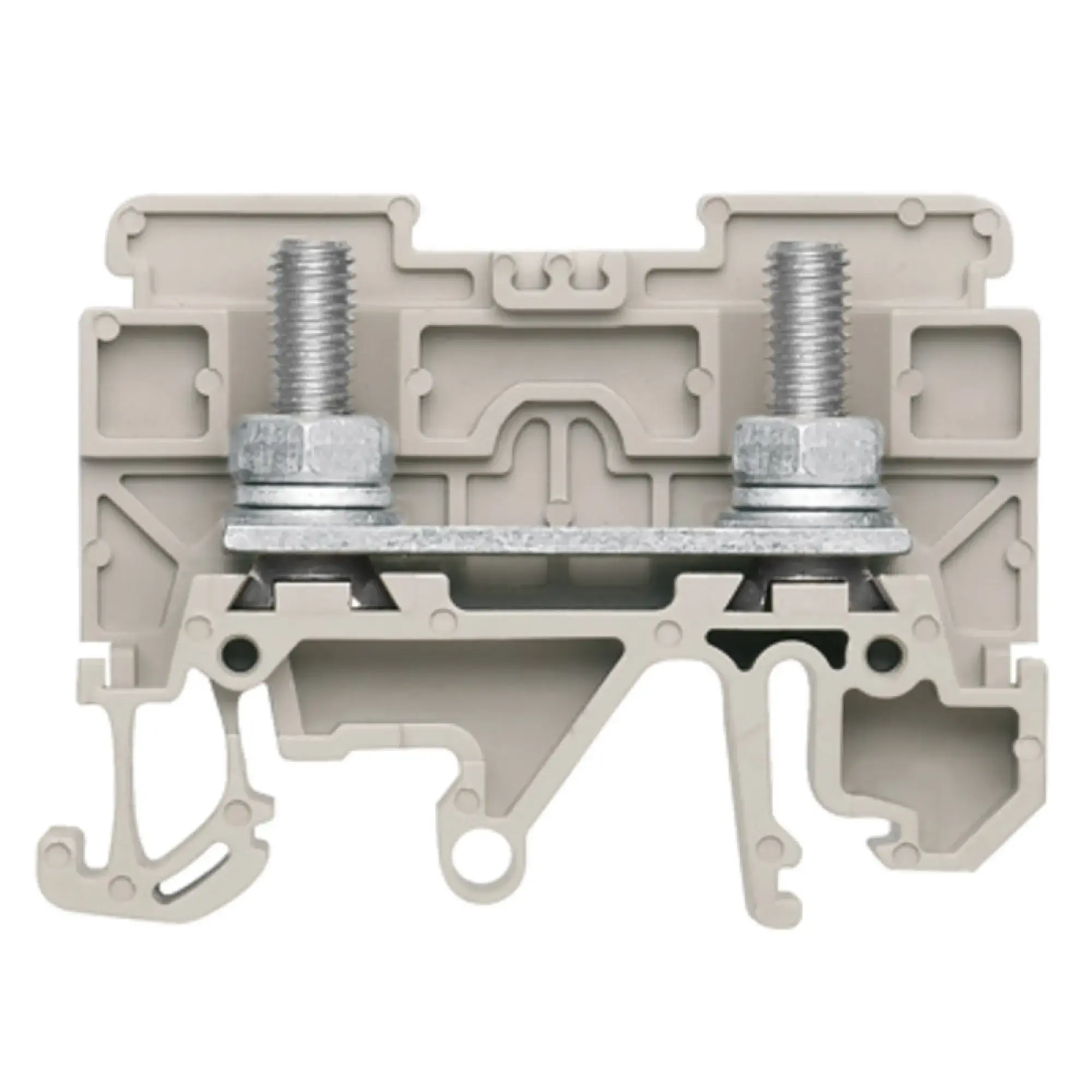 Weidmüller 0448360000 Stud terminal, Screw connection, dark beige, 16 mm², 76 A, 800 V, Number of connections: 2, Number of levels: 1, TS 32, TS 35, V-0, Wemid (img_001)