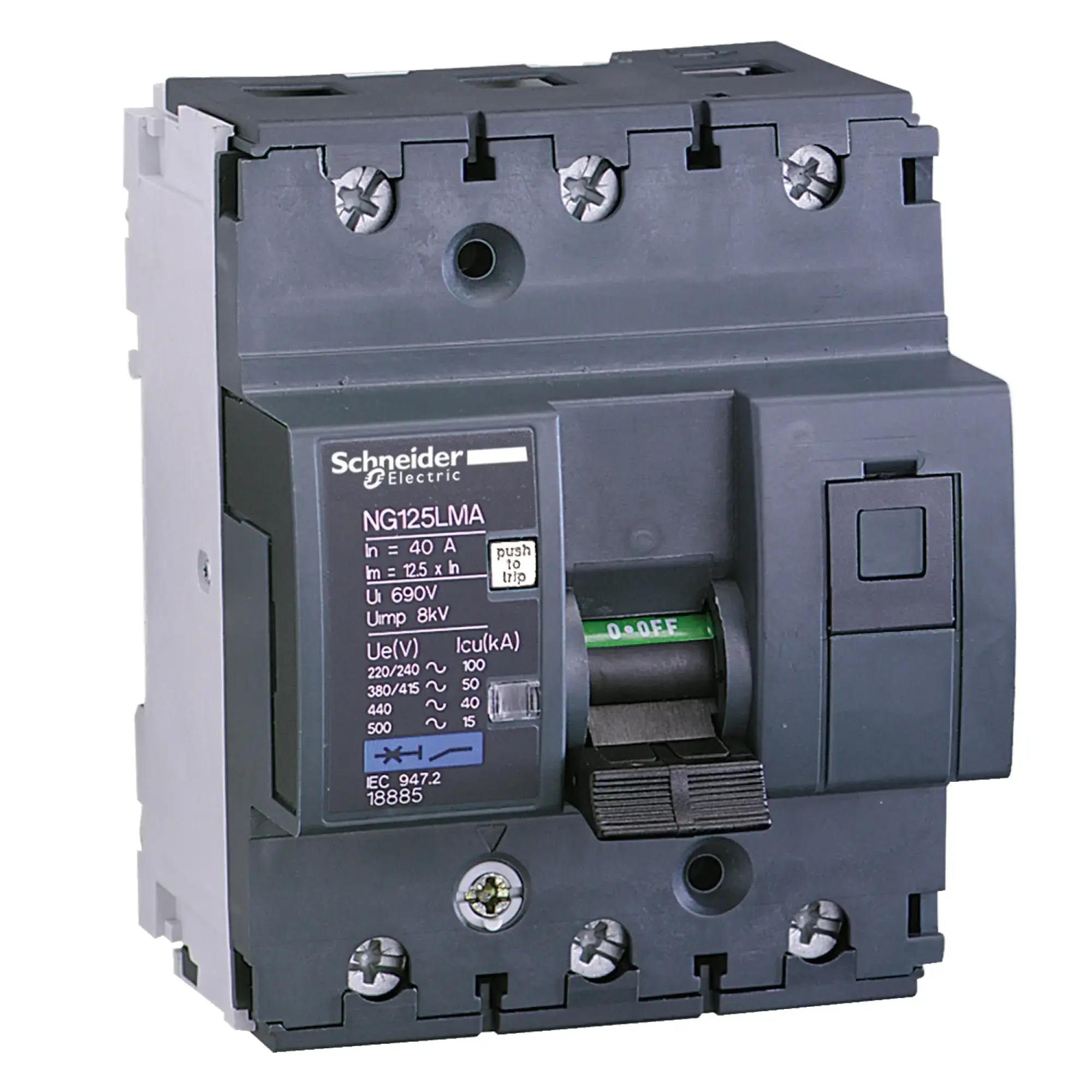 Schneider Electric 18886 Circuit Breaker NG125LMA, 3P, 63A, MA Characteristic (img_002)