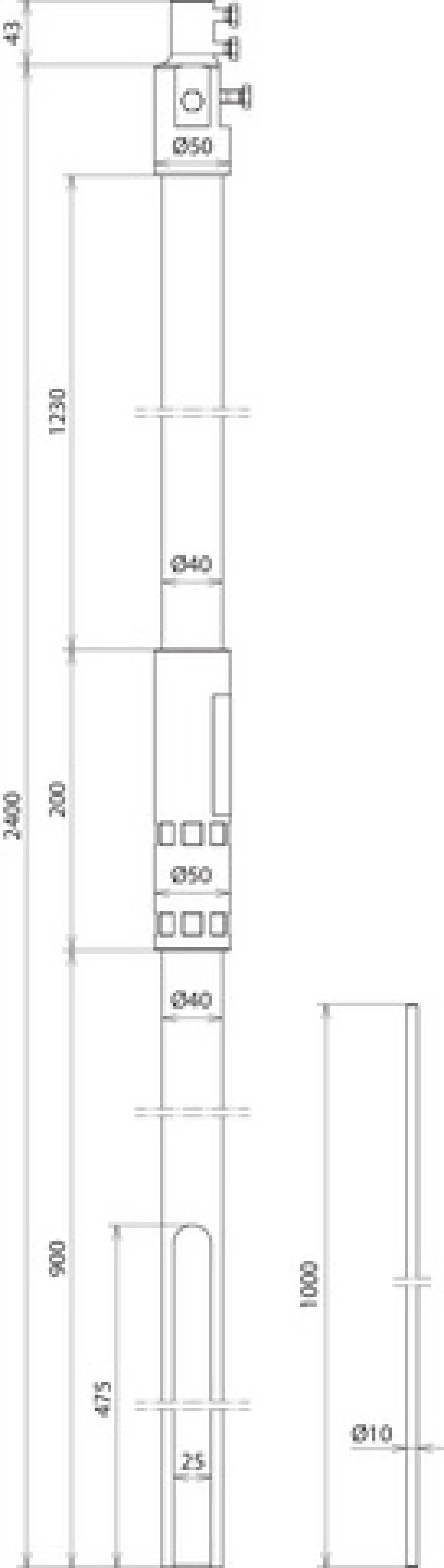Dehn 105678 Supp. tube w. outlet for HVI light plus with air-termination tip L 1000 mm (img_002) Dehn 105678 Supp. tube w. outlet for HVI light plus with air-termination tip L 1000 mm (img_002)