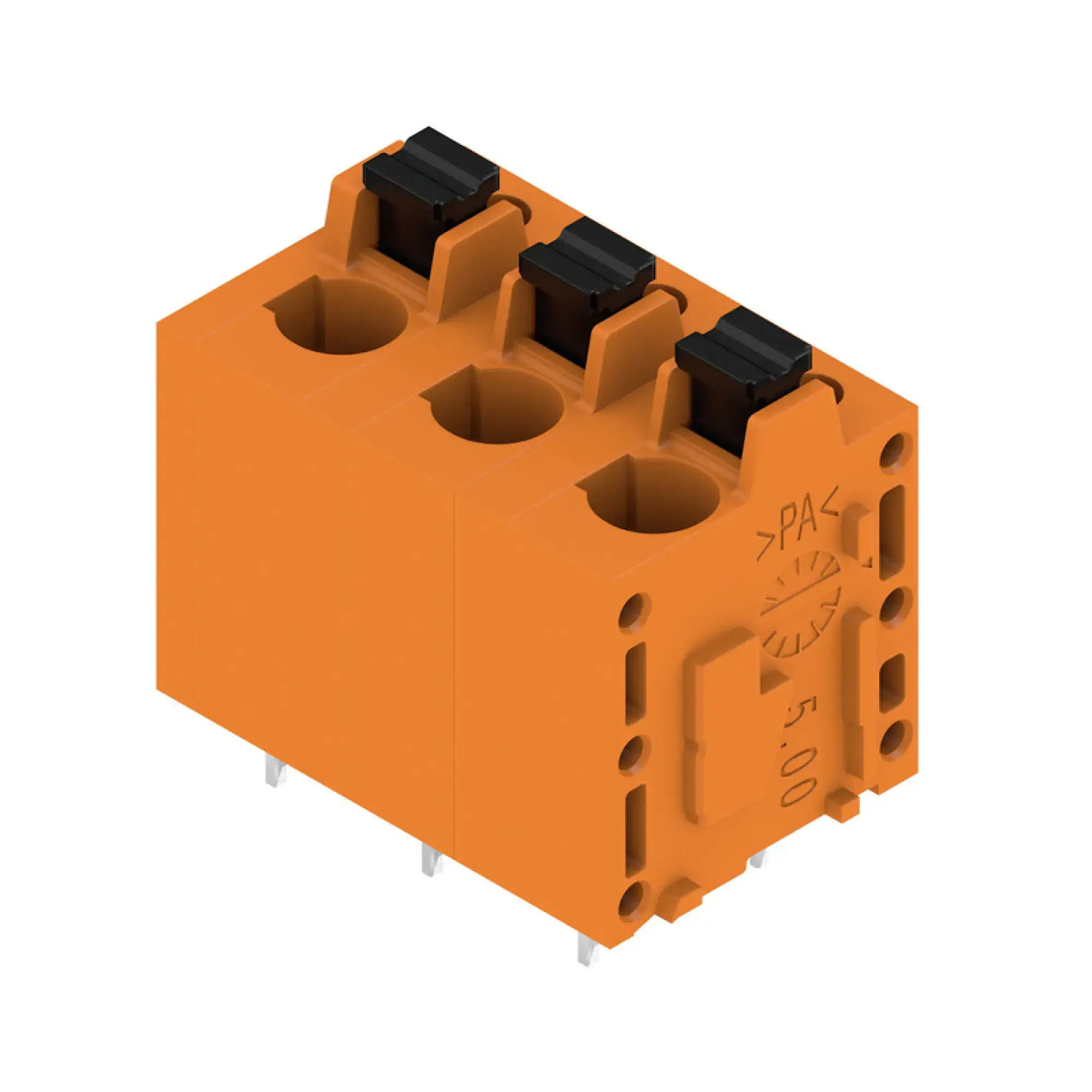 Weidmüller 2774550000 PCB terminal, 600 V, 24 A, Pitch in mm: 7.50, Number of poles: 3, PUSH IN with actuator, THT solder connection, 180°, Box (img_001)