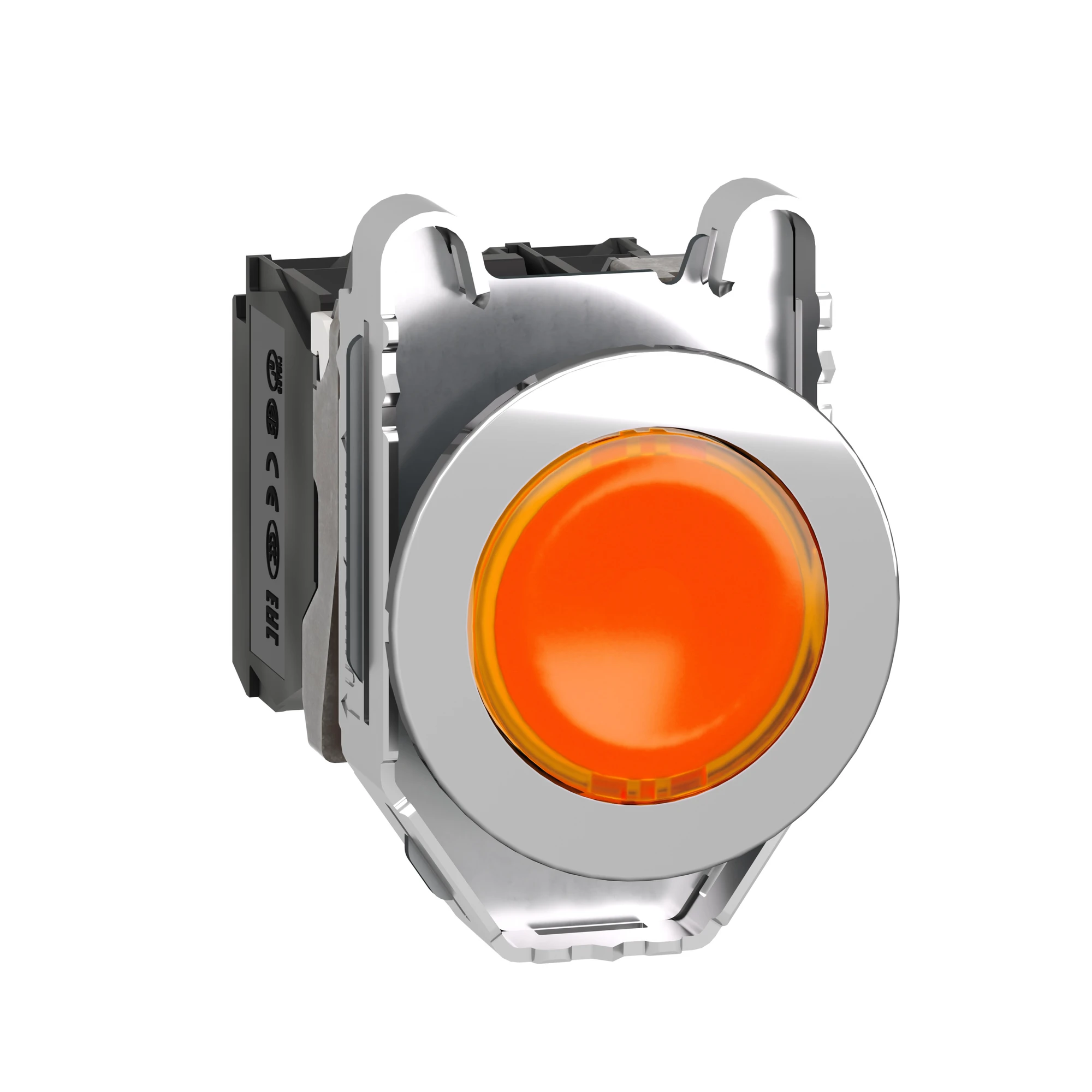 Schneider Electric XB4FW35G5 Illuminated push-button, Harmony XB4F, Metal, 30mm, orange, universal LED, smooth dome, 1NO+1NC, 110-120V AC (img_005)