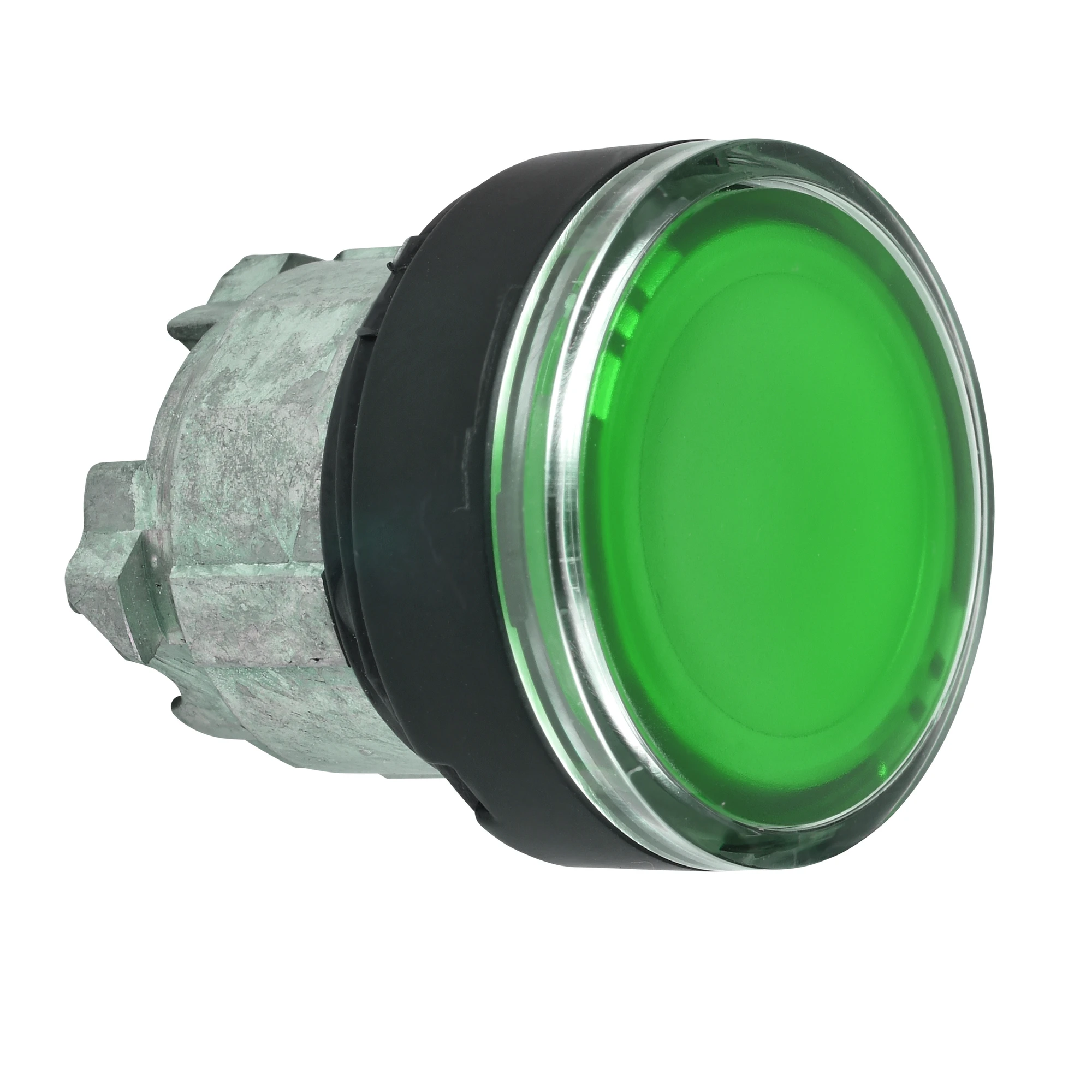 Schneider Electric ZB4BA387 Illuminated pushbutton, front element, Harmony XB4, metal black, 22mm, green, for universal LED, for insert plate (img_001) Schneider Electric ZB4BA387 Illuminated pushbutton, front element, Harmony XB4, metal black, 22mm, green, for universal LED, for insert plate (img_001)