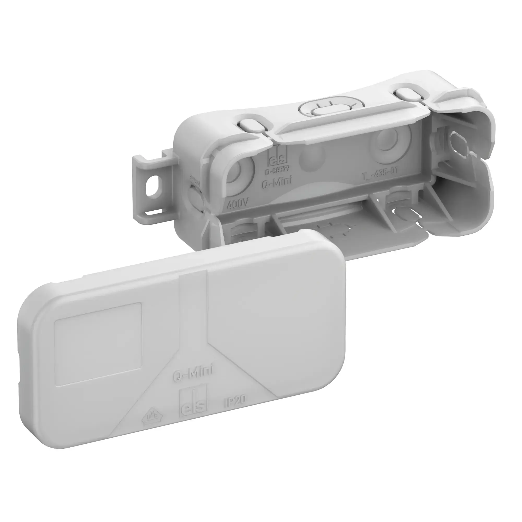 Spelsberg 33490801 Junction box, Type of protection IP20, Max. conductor cross section 2,5², Impact strength IK07, Protection class II, Ui 400V AC, VDE, Halogen free (img_001)