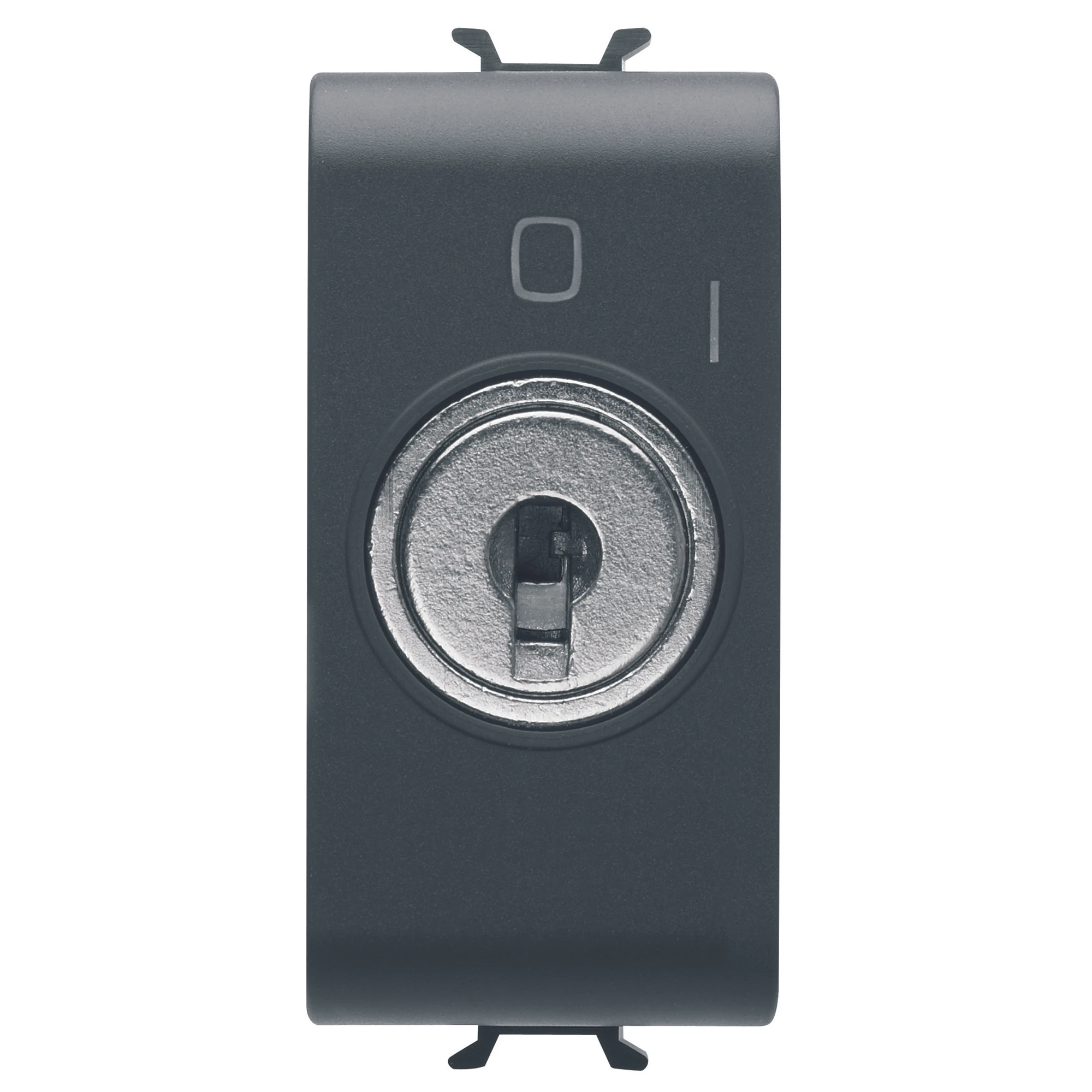 GEWISS GW12006 ONE-WAY SWITCH 2P 250V ac - 10AX - WITH KEY - SYMBOL 0/1 - 1 MODULE - SATIN BLACK - CHORUSMART (img_001)