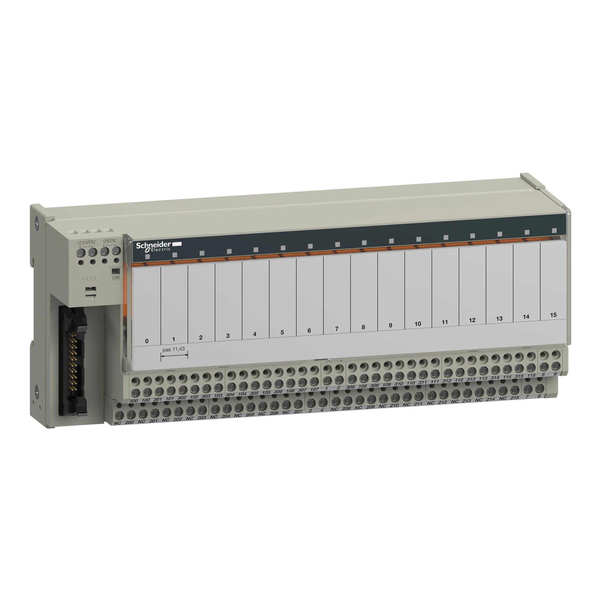 Schneider Electric ABE7R16T230 BASIC INSERTION STRIP EM 1 WITHOUT CTC. 16O-WITHOUT COMMON (img_001)