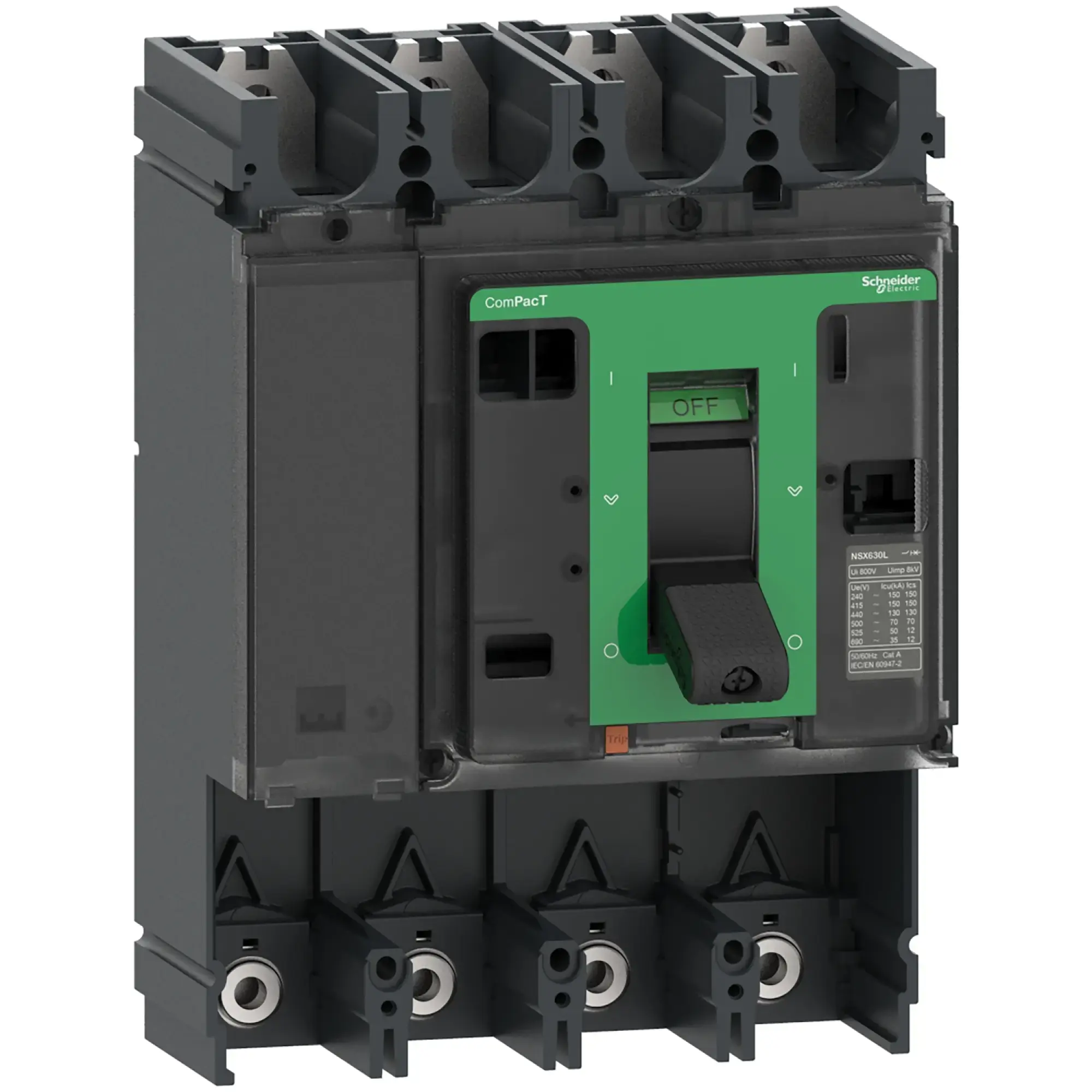 Schneider Electric C40N4 Compact Circuit Breaker ComPacT NSX400N Basic Switch 4P 400A 50kA/415V AC, without Trip Unit (img_002)