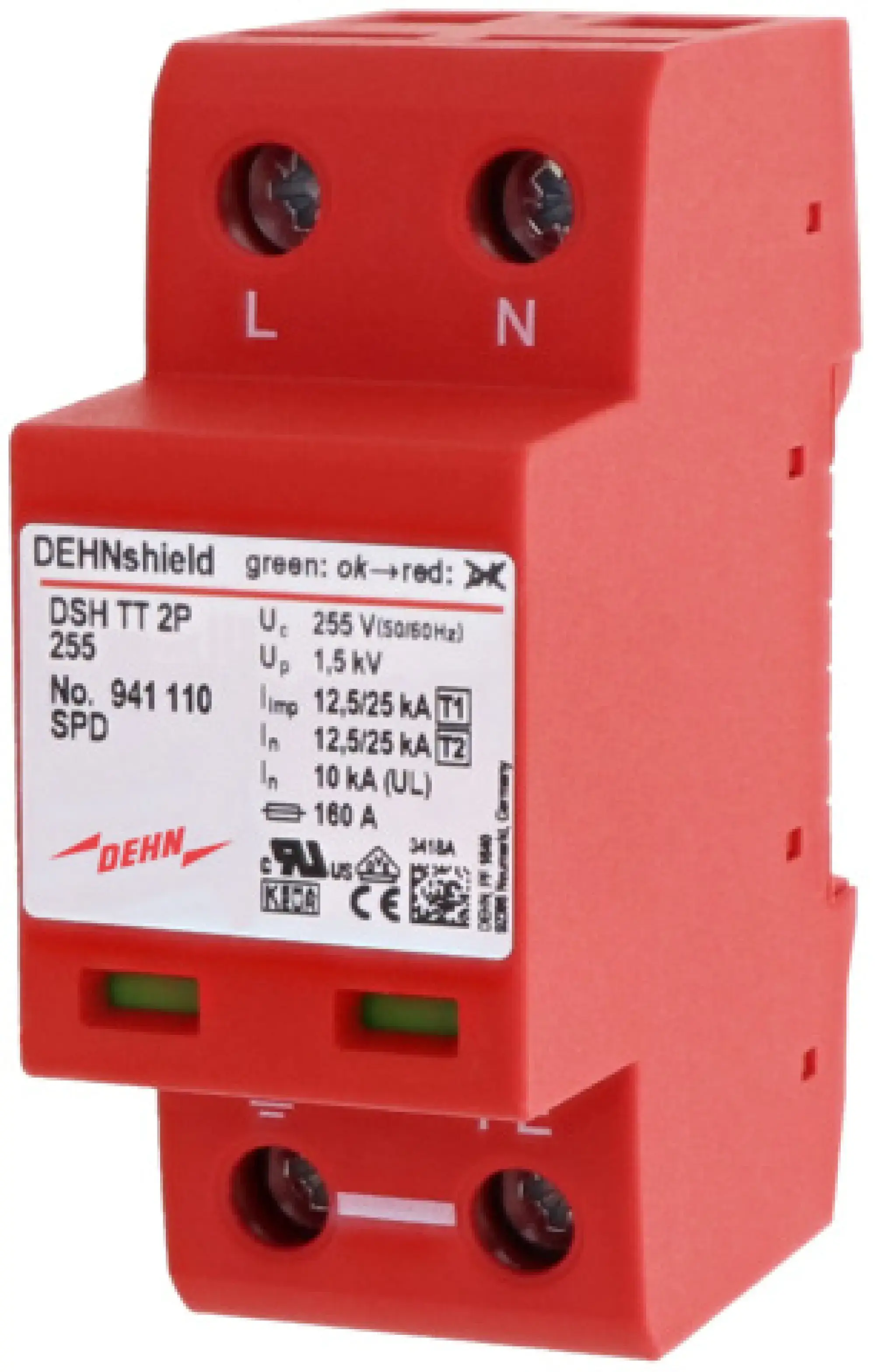 Dehn 941110 Appl.-opt. combined arrester DEHNshield type 1+2 for single-phase TT a. TN systems (img_001)