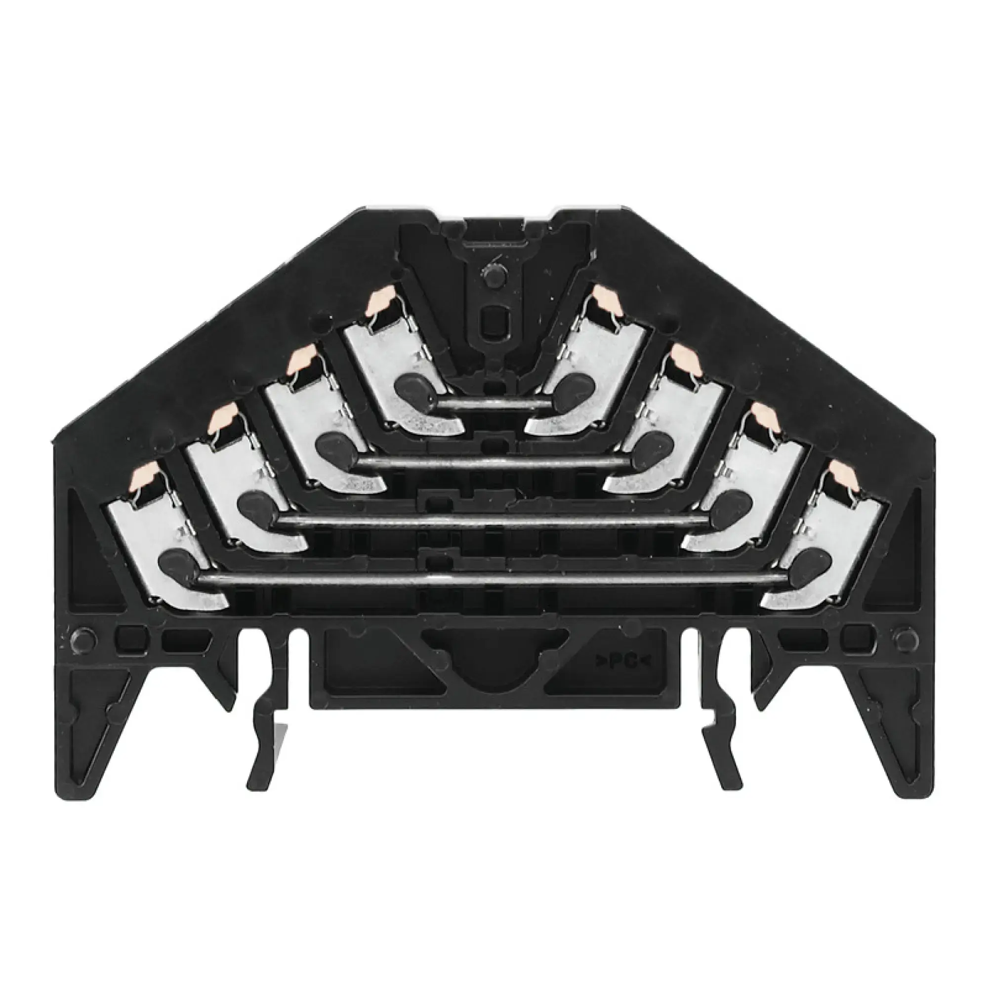 Weidmüller 1173820000 Patch distributor terminal, PUSH IN, black, 1.5 mm², 10 A, 250 V, Number of connections: 16, Number of levels: 4, TS 35 x 15, V-0, Polycarbonate (img_001)