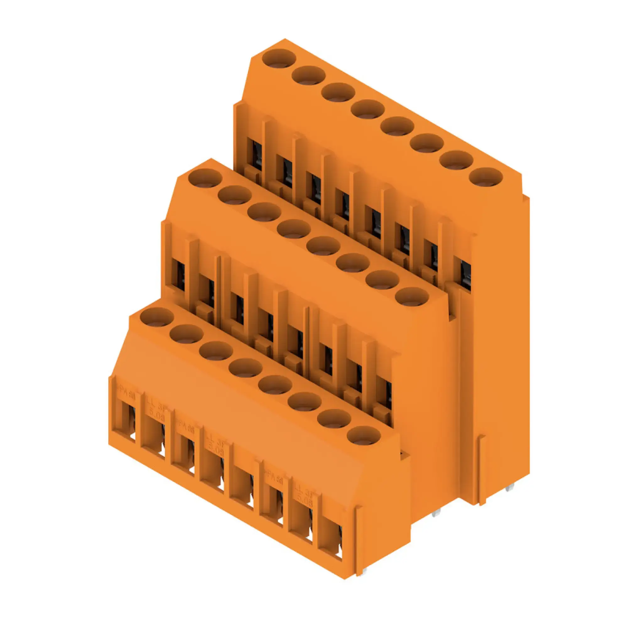 Weidmüller 1979100000 PCB terminal, 320 V, 32.5 A, Pitch in mm: 5.08, 6 mm², Number of poles: 24, Clamping yoke connection, THT solder connection, 90°, Box (img_001)