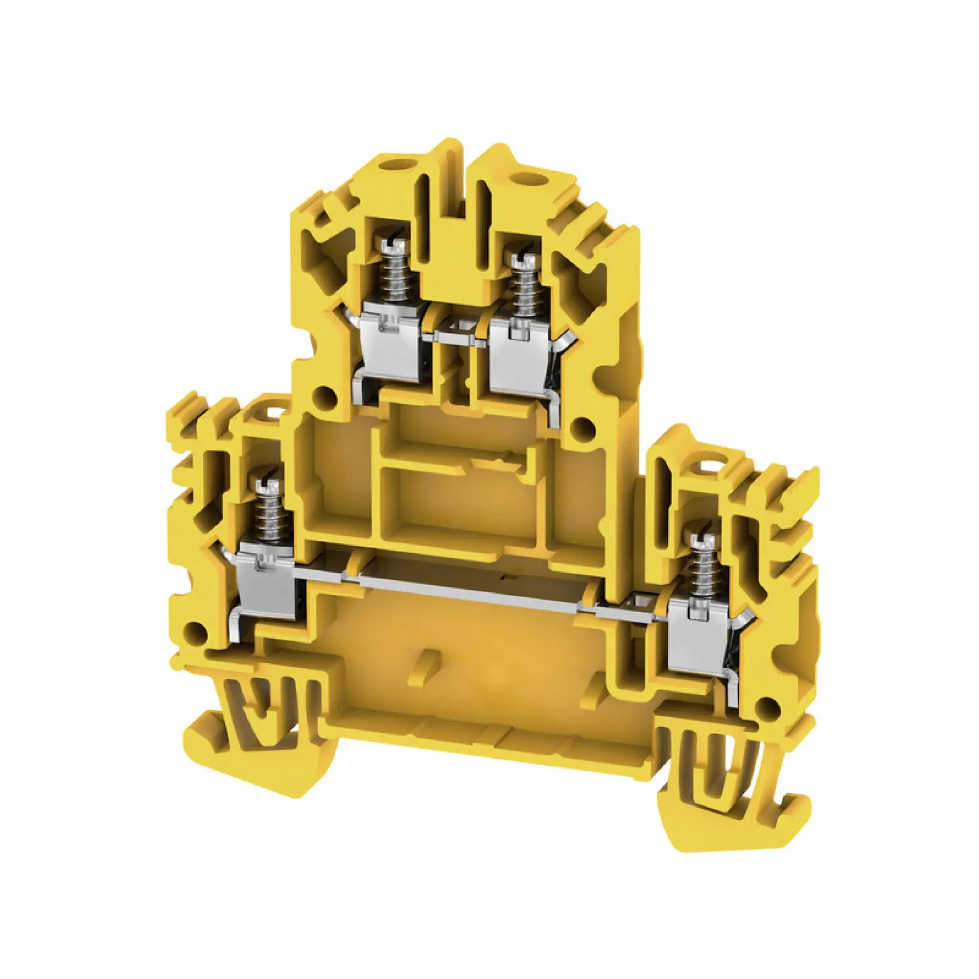 Weidmüller 1068110000 Multi-tier modular terminal, Screw connection, yellow, 4 mm², 800 V, 800 V, Number of connections: 4, Number of levels: 2, TS 35, V-0, Wemid (img_001)