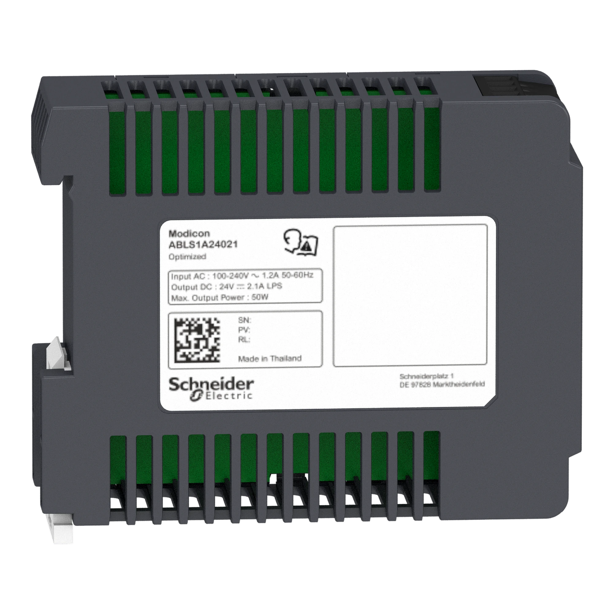 Schneider Electric ABLS1A24021 Power supply, Modicon ABLS, Optimum, switched mode, single-phase, 100-240V AC, 24V DC, 2.1A, 50W (img_003) Schneider Electric ABLS1A24021 Power supply, Modicon ABLS, Optimum, switched mode, single-phase, 100-240V AC, 24V DC, 2.1A, 50W (img_003)