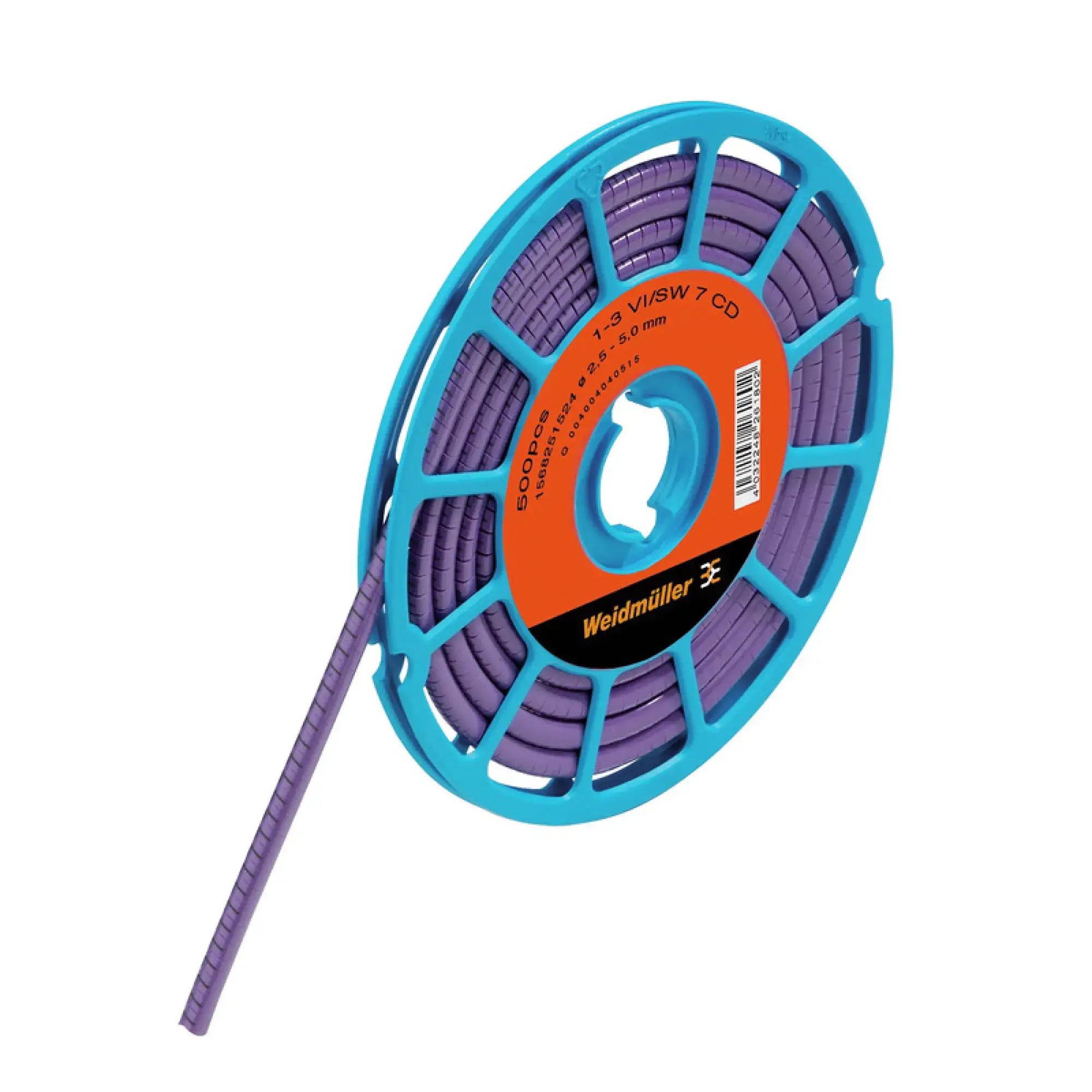 Weidmüller 1568251524 Cable coding system, violet, Conductor O.D.:2.5 - 5 mm, Numbers, PVC, soft, without Cadmium, -30...80 °C (img_001)