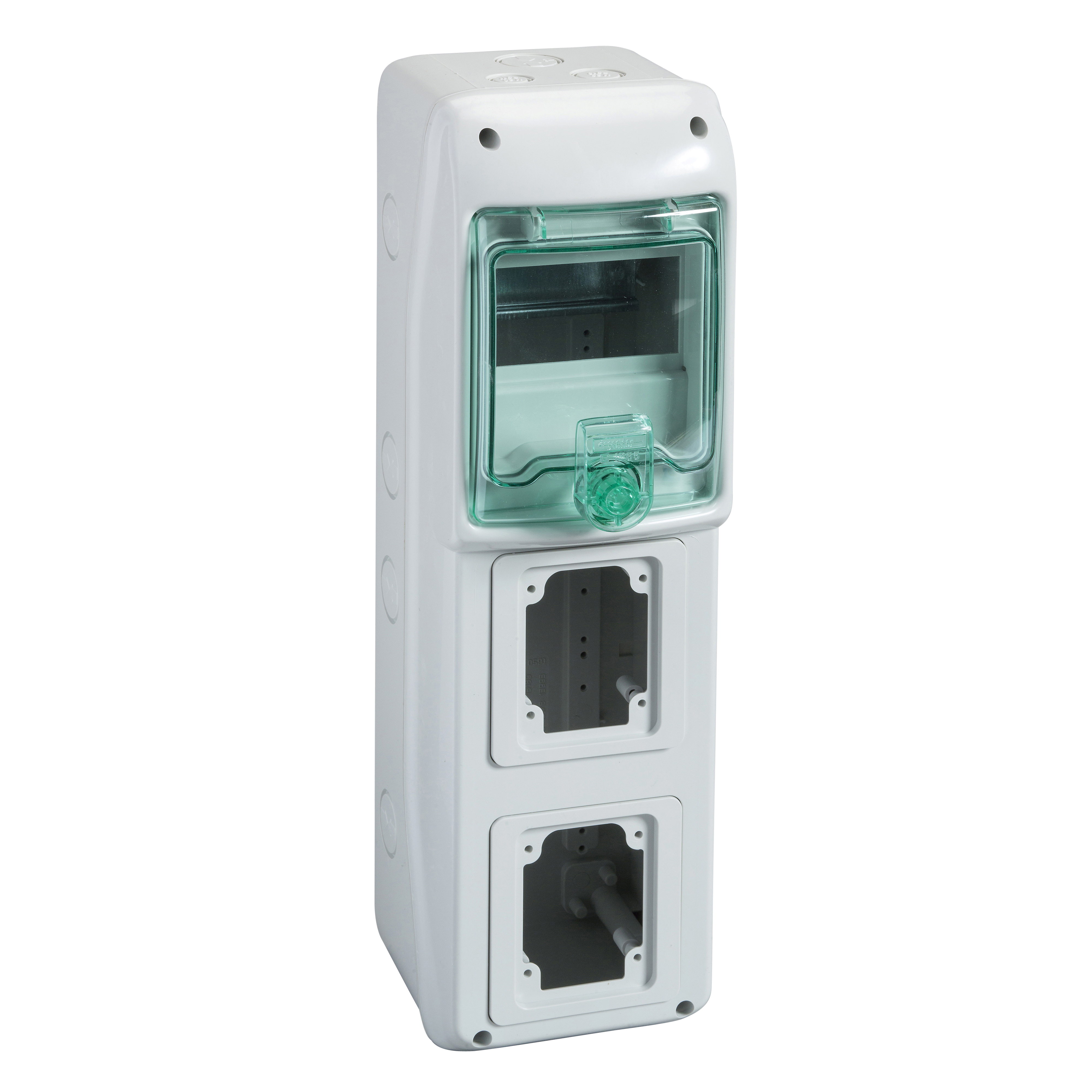 Schneider Electric Kaedra Empty Enclosure, 2 Mounting Positions for Sockets 90x100mm, 5 TE Schneider Electric Kaedra Empty Enclosure, 2 Mounting Positions for Sockets 90x100mm, 5 TE