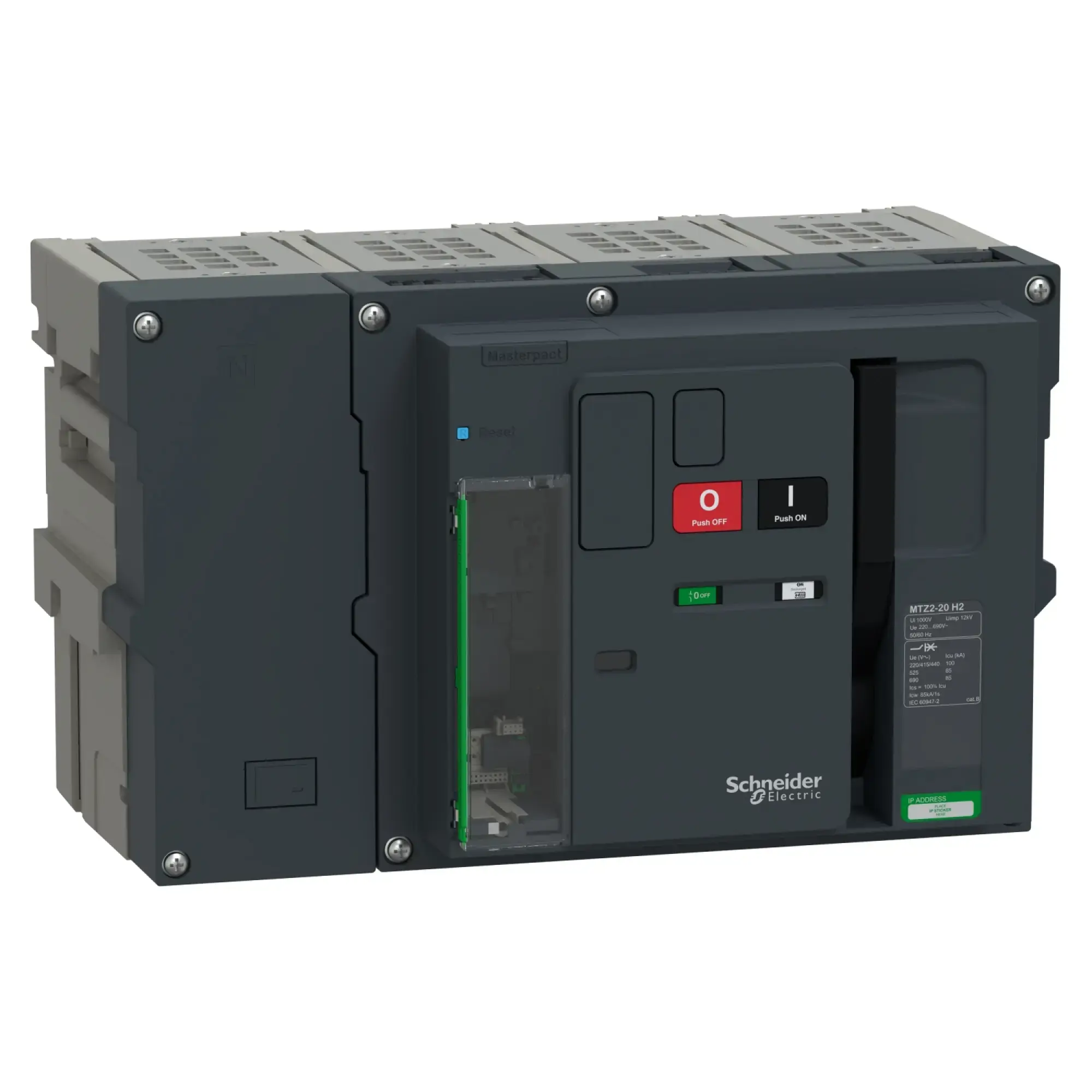 Schneider Electric LV948438 MasterPacT MTZ2 20 2000A H2 100kA/440VAC (Icu) 4P grundschalter Einschub Neutral rechts für MicroLogic Active (img_002)