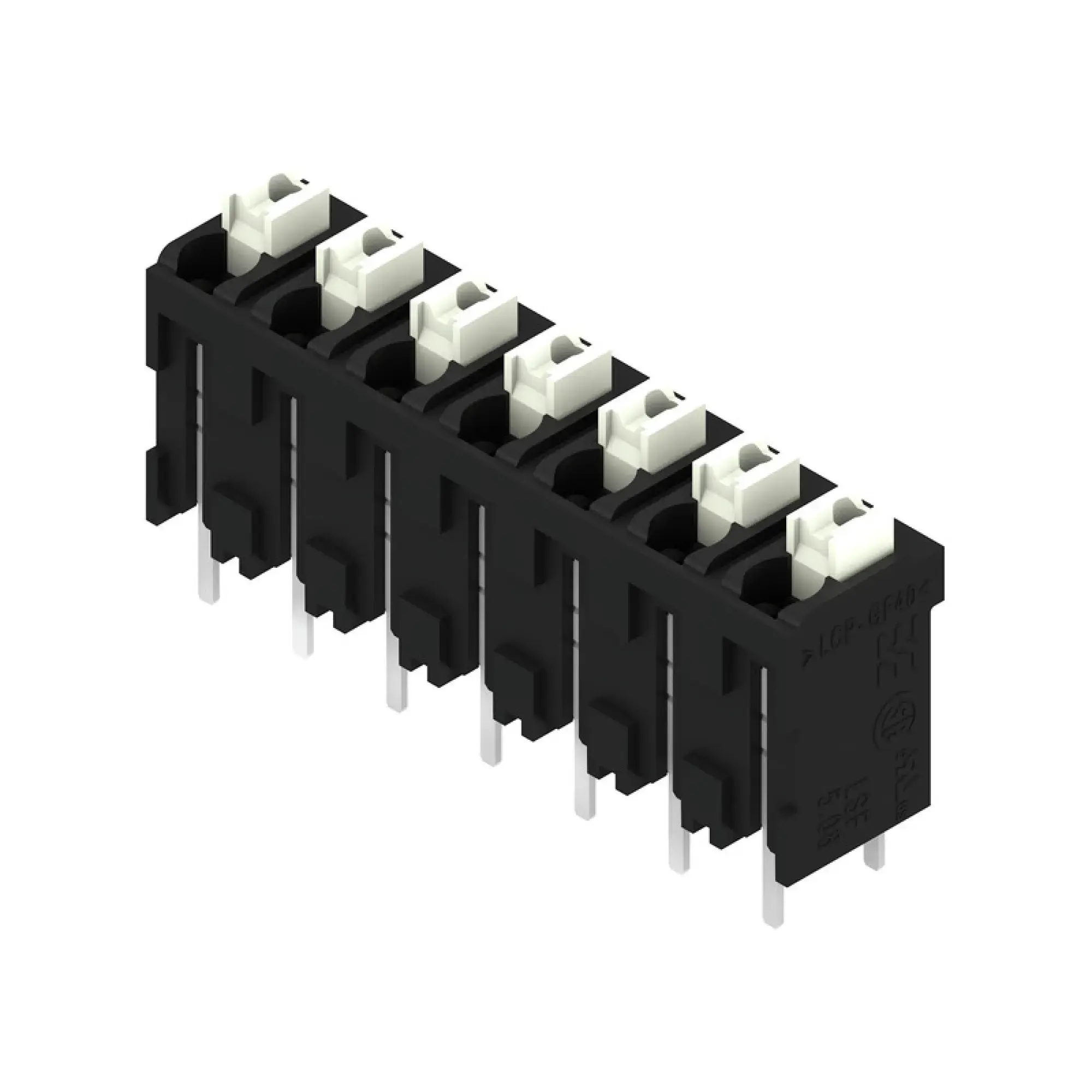 Weidmüller 1875750000 PCB terminal, 320 V, 17.5 A, Pitch in mm: 5.08, 1.5 mm², Number of poles: 7, PUSH IN with actuator, THT/THR solder connection, 180°, Tape (img_001)
