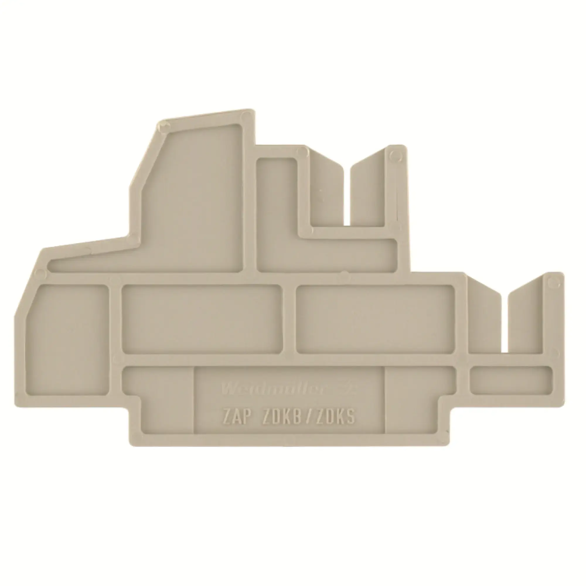 Weidmüller 1699621111 End plate (terminals), dark beige, Height: 68.5 mm, Width: 2.5 mm, V-0, Wemid (img_001)