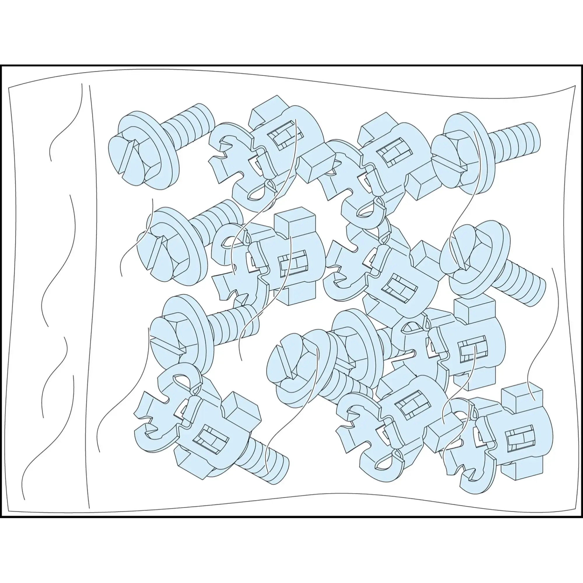 Schneider Electric LVS08921 PrismaSeT-P, Screws with Nuts, for Basic Framework, (20 Pieces) (img_002)