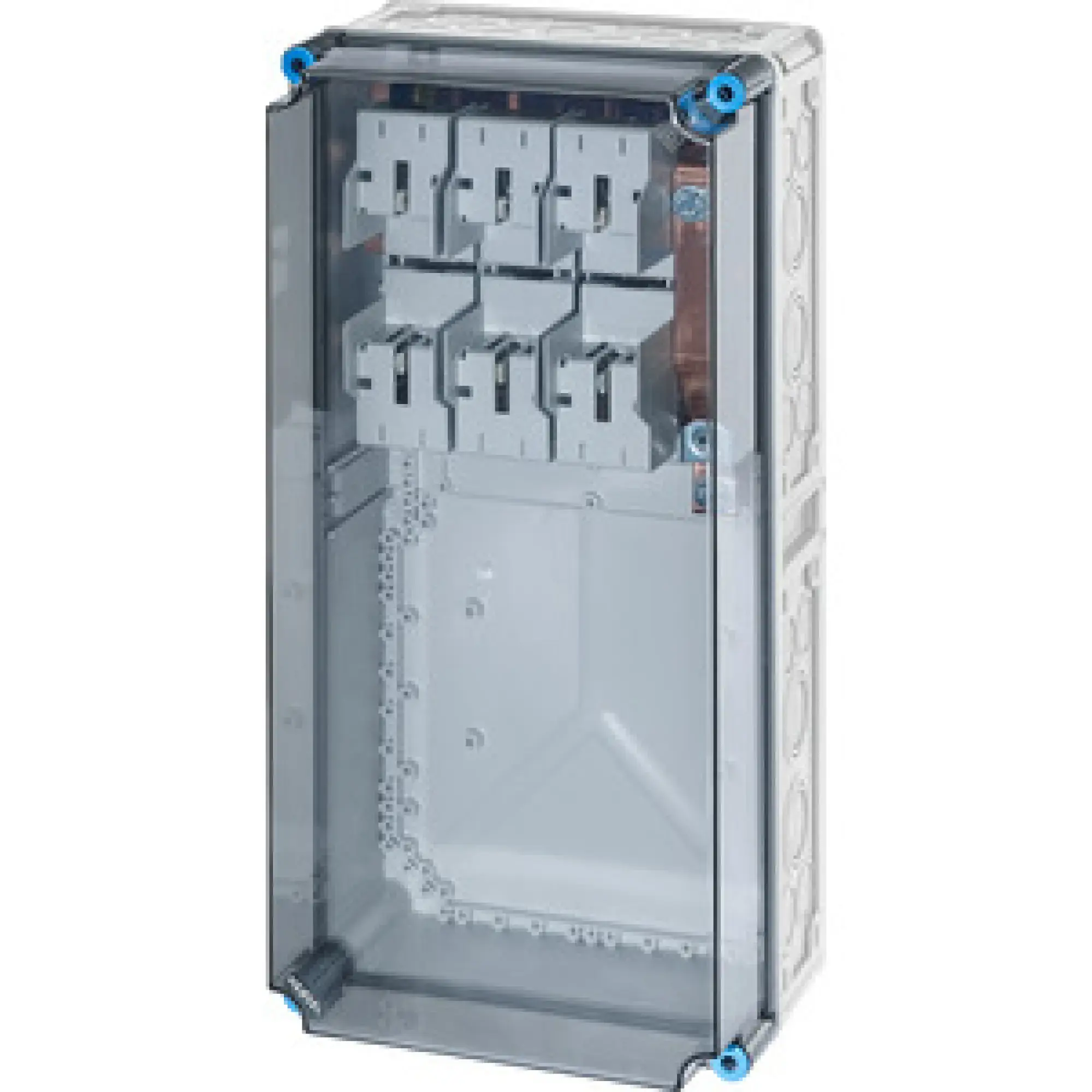 Hensel 20001389 Mi-NH-Sicherungsgehäuse 1xNH 1 3polig, Sammelschiene 250 A, 5polig Mi 6472 (img_001) Hensel 20001389 Mi-NH-Sicherungsgehäuse 1xNH 1 3polig, Sammelschiene 250 A, 5polig Mi 6472 (img_001)