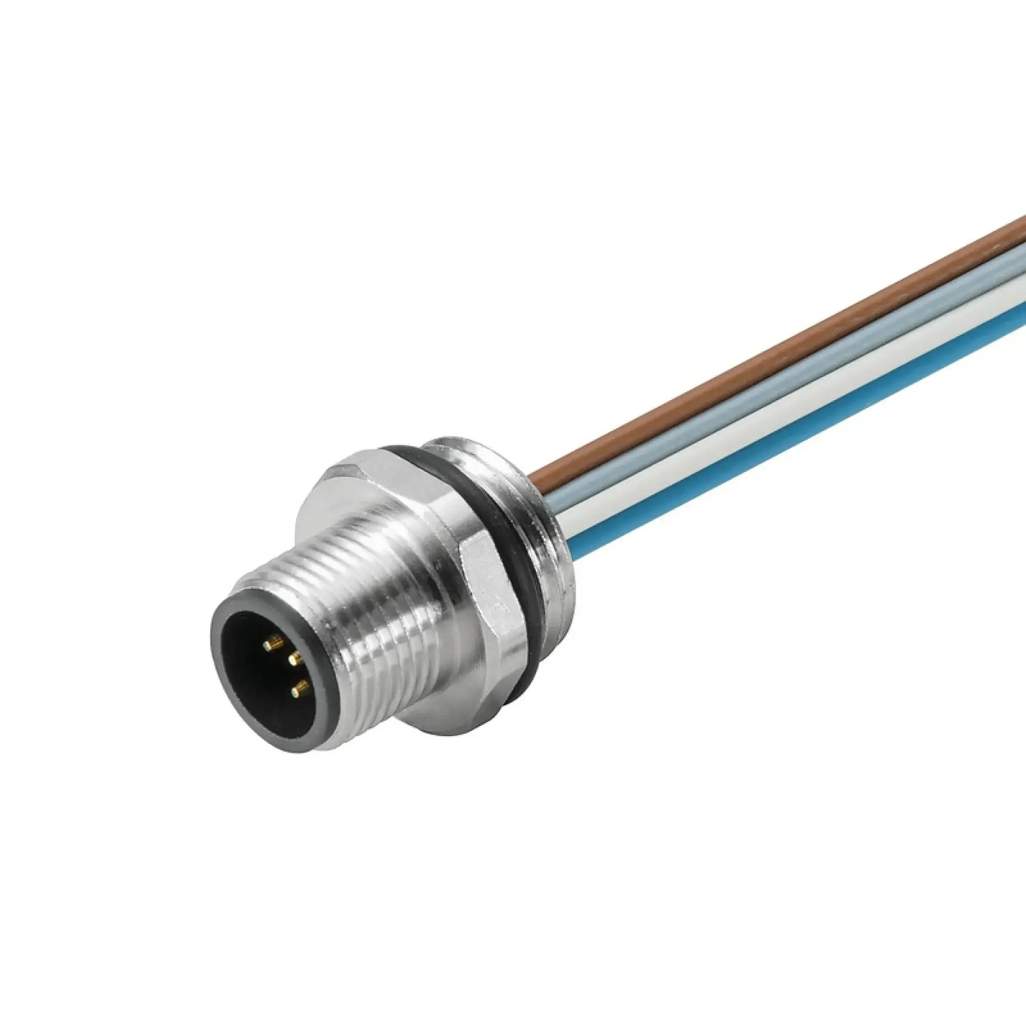 Weidmüller 1856120000 Round plug ,Built-in (with cable), M12, Number of poles: 5, 0.5 m, Cable glands: PG 9, 0.34 mm², PVC (img_001)