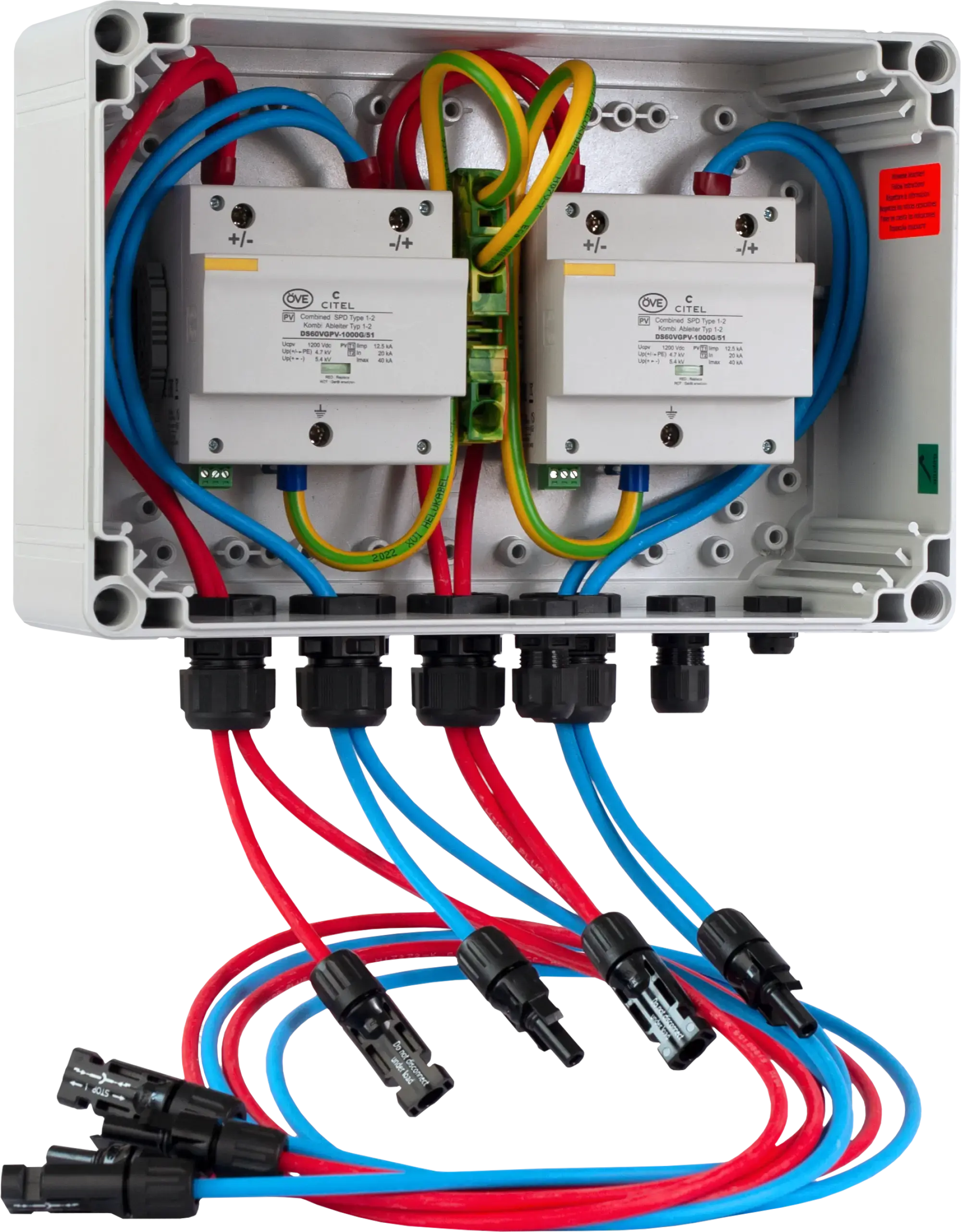 Citel 158571 Generatoranschlusskasten mit SPD Typ 1+2 bis 1200 VDC, 1-MPPT, 1 String MC4 (img_001)