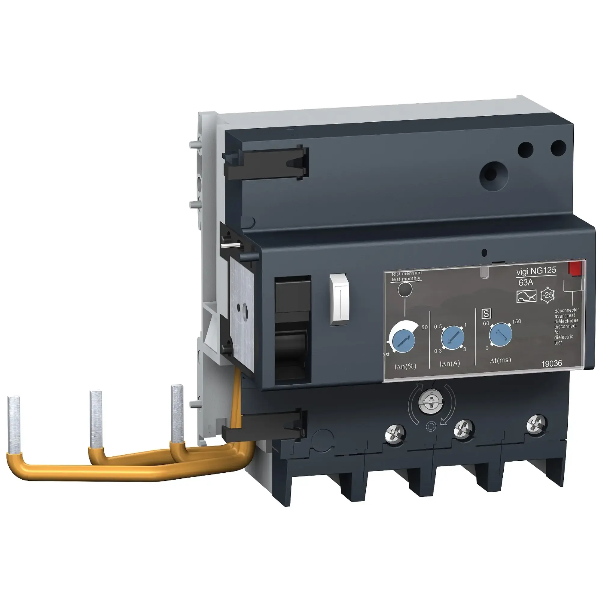 Schneider Electric 19036 RCD Block Vigi NG125, 3P, 63A, 300-3000mA, Type A (img_002) Schneider Electric 19036 RCD Block Vigi NG125, 3P, 63A, 300-3000mA, Type A (img_002)