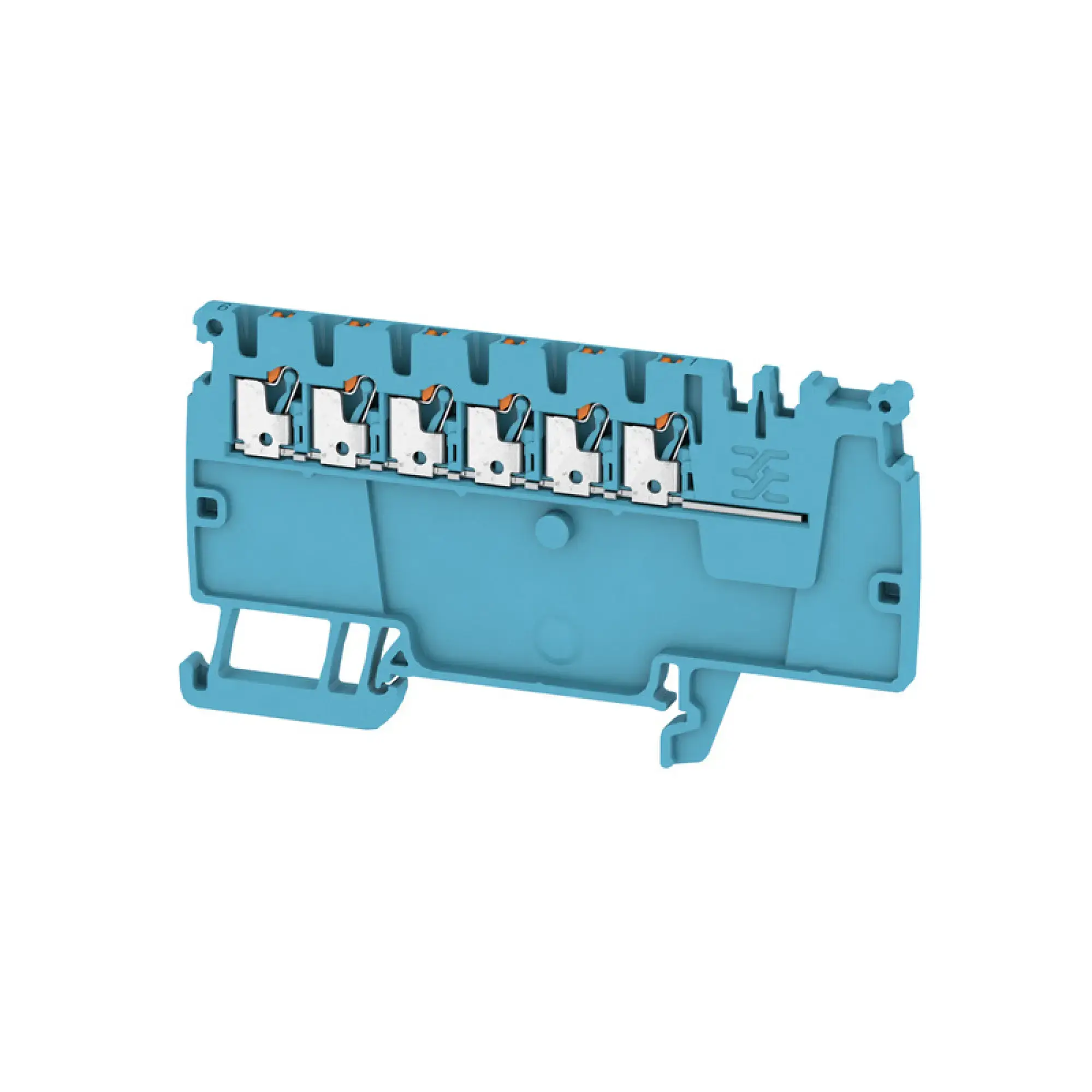 Weidmüller 2522870000 Supply terminal, PUSH IN, blue, 1.5 mm², 17.5 A, 500 V, Number of connections: 6, Number of levels: 1, TS 35, V-0, Wemid (img_001)