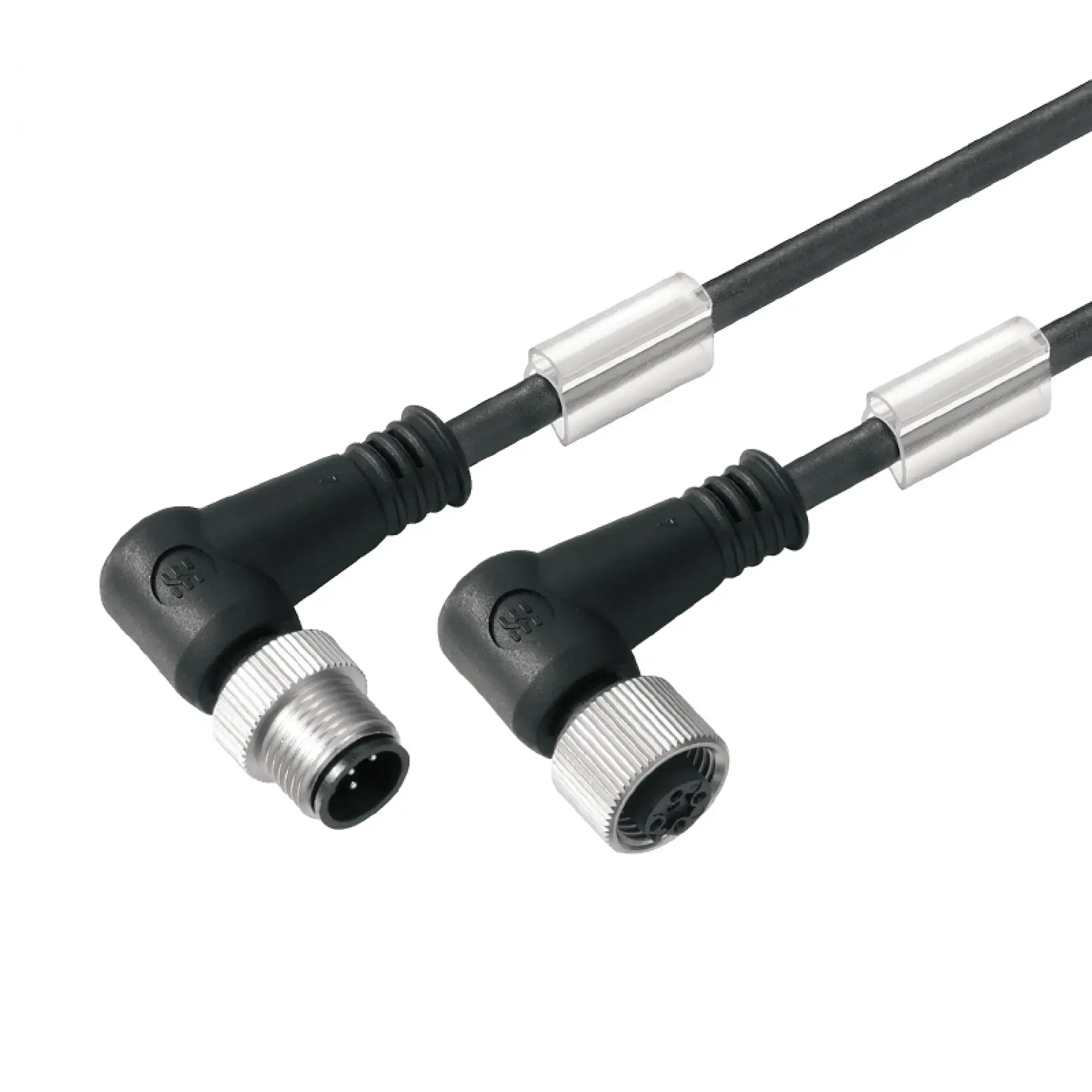 Weidmüller 1061910150 Sensor-actuator Cable (assembled), Connecting line, M12 / M12, Number of poles: 3, pin, 90&deg; - socket 90&deg;, LED: No, Cable length: 1.5 m, Shield (img_001)