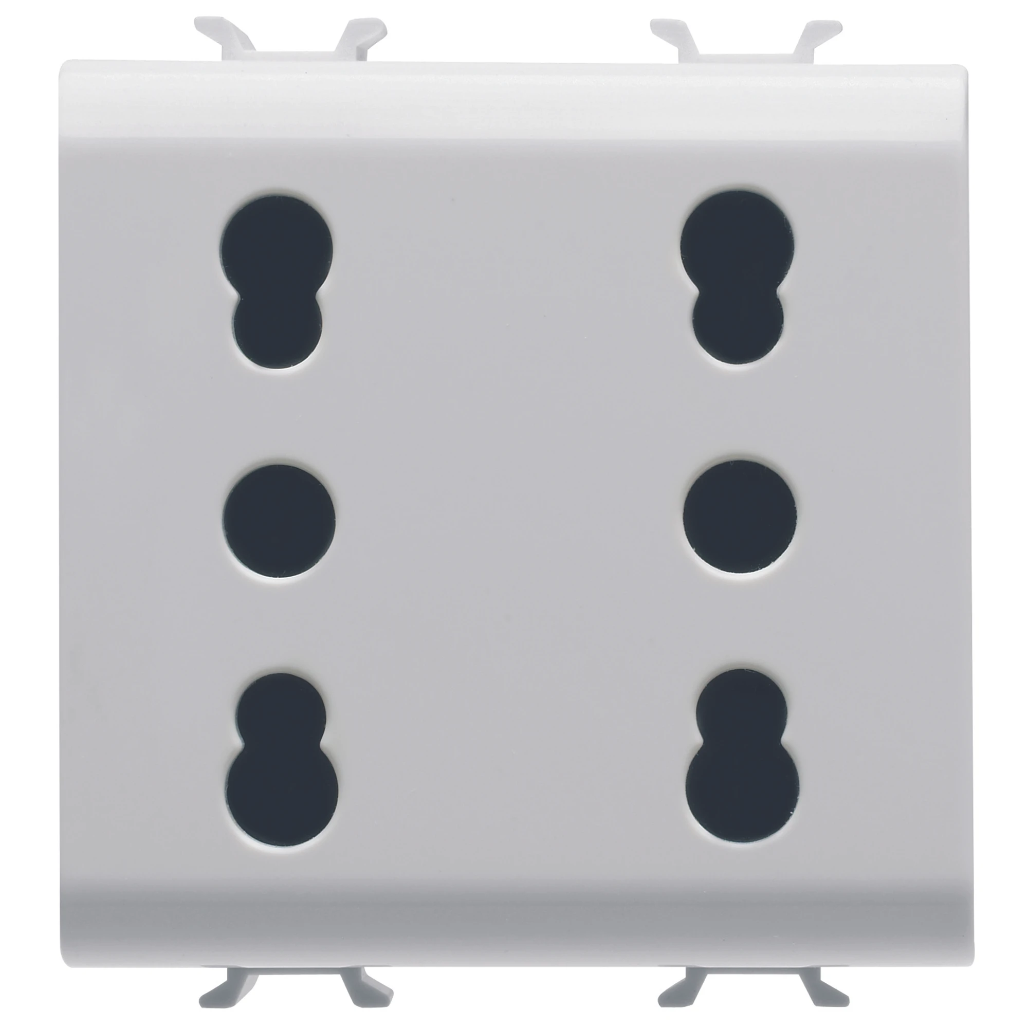 GEWISS GW10208 ITALIAN STANDARD DOUBLE SOCKET-OUTLET 250V ac - 2X2P+E 16A DUAL AMPERAGE - P11-P17 - 2 MODULES - GLOSSY WHITE - CHORUSMART (img_001) GEWISS GW10208 ITALIAN STANDARD DOUBLE SOCKET-OUTLET 250V ac - 2X2P+E 16A DUAL AMPERAGE - P11-P17 - 2 MODULES - GLOSSY WHITE - CHORUSMART (img_001)