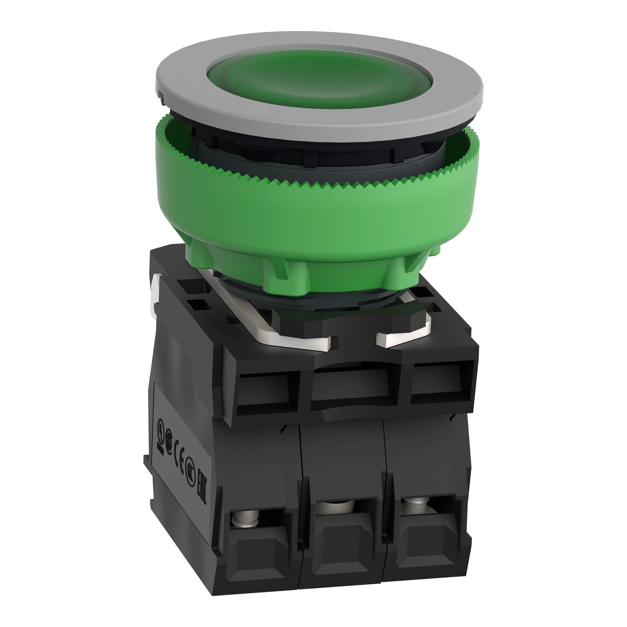 Schneider Electric XB5FW33G5C0 Illuminated push-button, Harmony XB5F, plastic, antimicrobial, light grey, green, 30mm, universal LED, 1NO + 1NC, 110-120V AC (img_007)