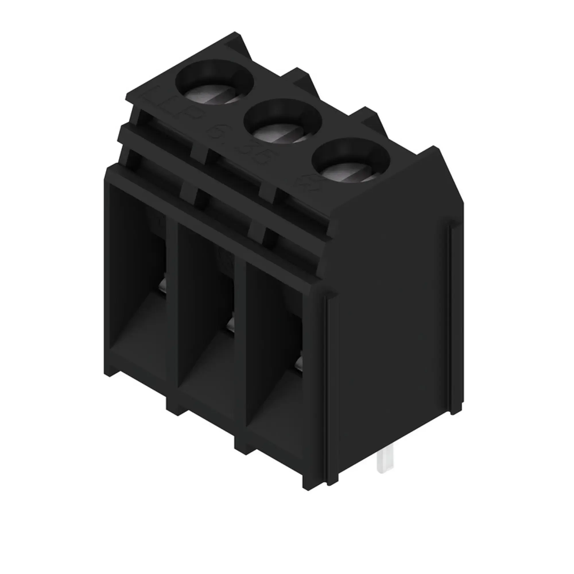 Weidmüller 9509700000 PCB terminal, 320 V, 25 A, Pitch in mm: 6.35, 6 mm², Number of poles: 3, Clamping yoke connection, THT solder connection, 90°, Box (img_001) Weidmüller 9509700000 PCB terminal, 320 V, 25 A, Pitch in mm: 6.35, 6 mm², Number of poles: 3, Clamping yoke connection, THT solder connection, 90°, Box (img_001)