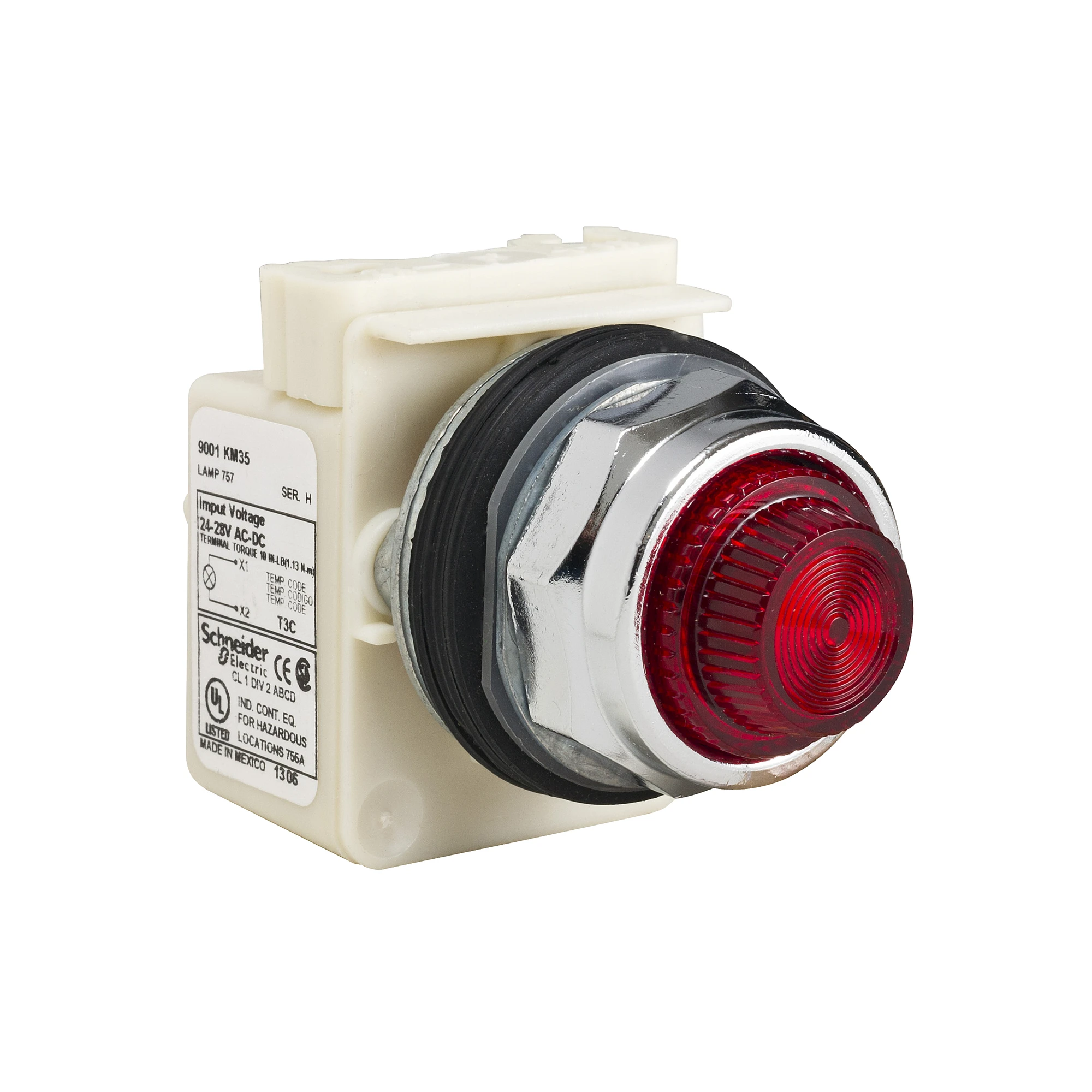 Schneider Electric 9001KP35R31 Pilot light, red, type K, Ø 30, round, Fresnel lenses (img_001)