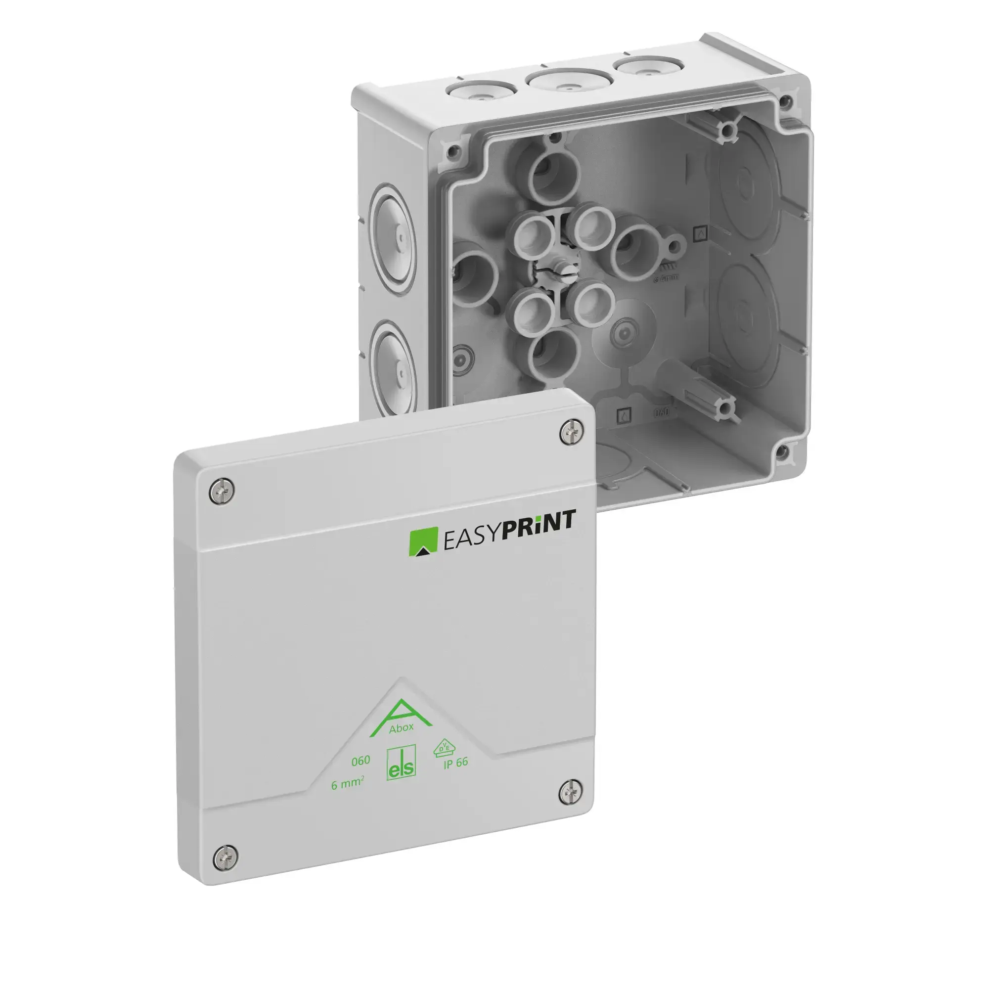 Spelsberg 806400EP Junction box, Type of protection IP66, max. 6², Impact strength IK07, Protection class II, Ui 1000V AC, Ui 1000V DC, DLG, VDE, Halogen free (img_001)