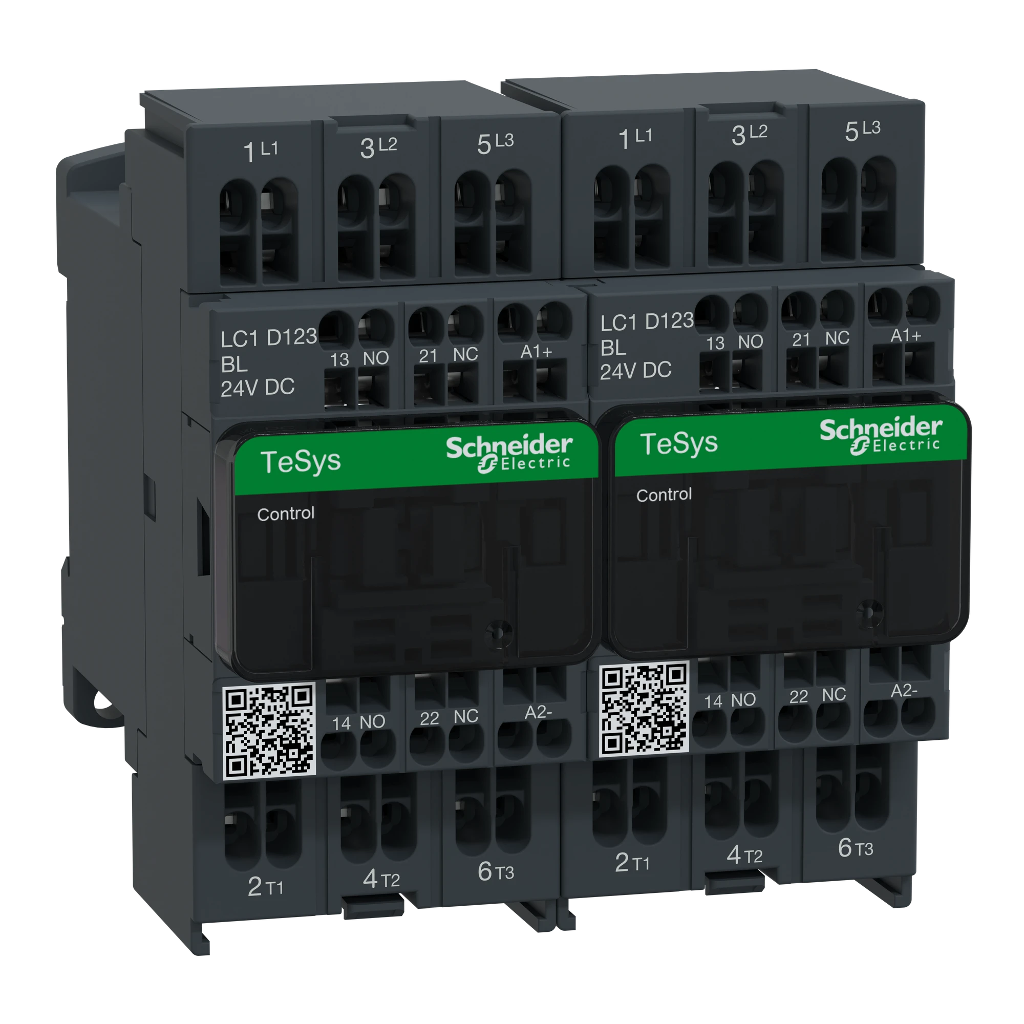 Schneider Electric LC2D123BL Reversing contactor combination, 3p+1NO+1NC, 5.5kW/400V/AC3, 12A, coil 24V DC (img_001)