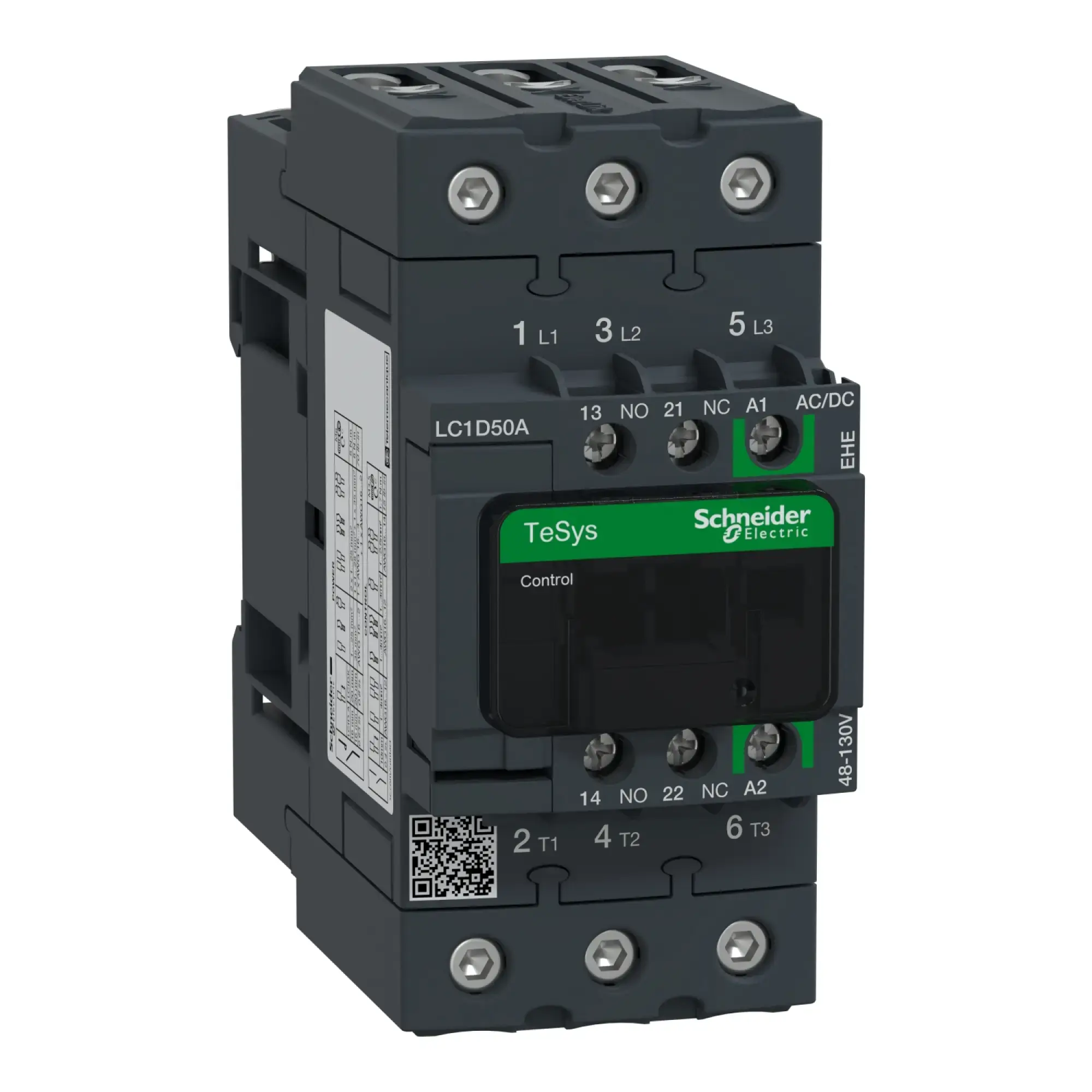 Schneider Electric LC1D50AEHE Power contactor LC1D 3p, +1NO+1NC, 22 kW, 50 A, 400 V AC3, Coil 48-130 V AC/DC (img_002)