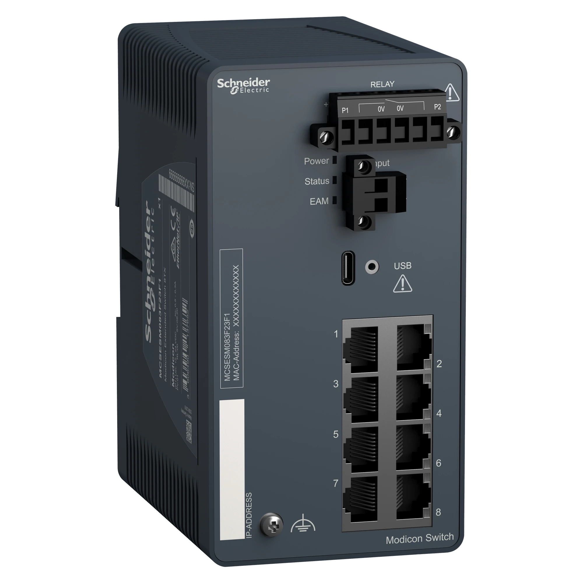 Schneider Electric MCSESM083F23F1 Modicon Extended Managed Switch, 8 Copper Ports (8TX 10/100 Mbps) (img_001) Schneider Electric MCSESM083F23F1 Modicon Extended Managed Switch, 8 Copper Ports (8TX 10/100 Mbps) (img_001)