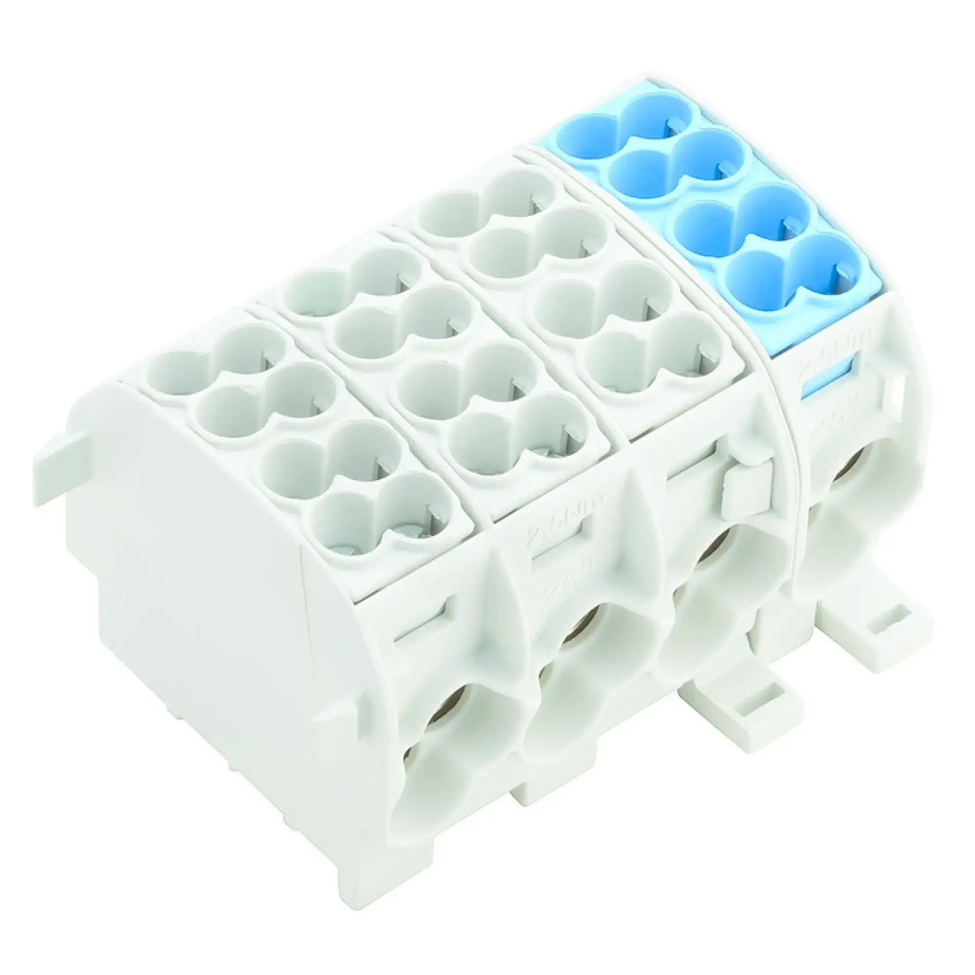 Weidmüller 1562130000 Potential distributor terminal, Screw connection, blue, Light Grey, 25 mm², 152 A, 1000 V, Number of connections: 15, Number of levels: 1, TS 35, V-0, (img_001)