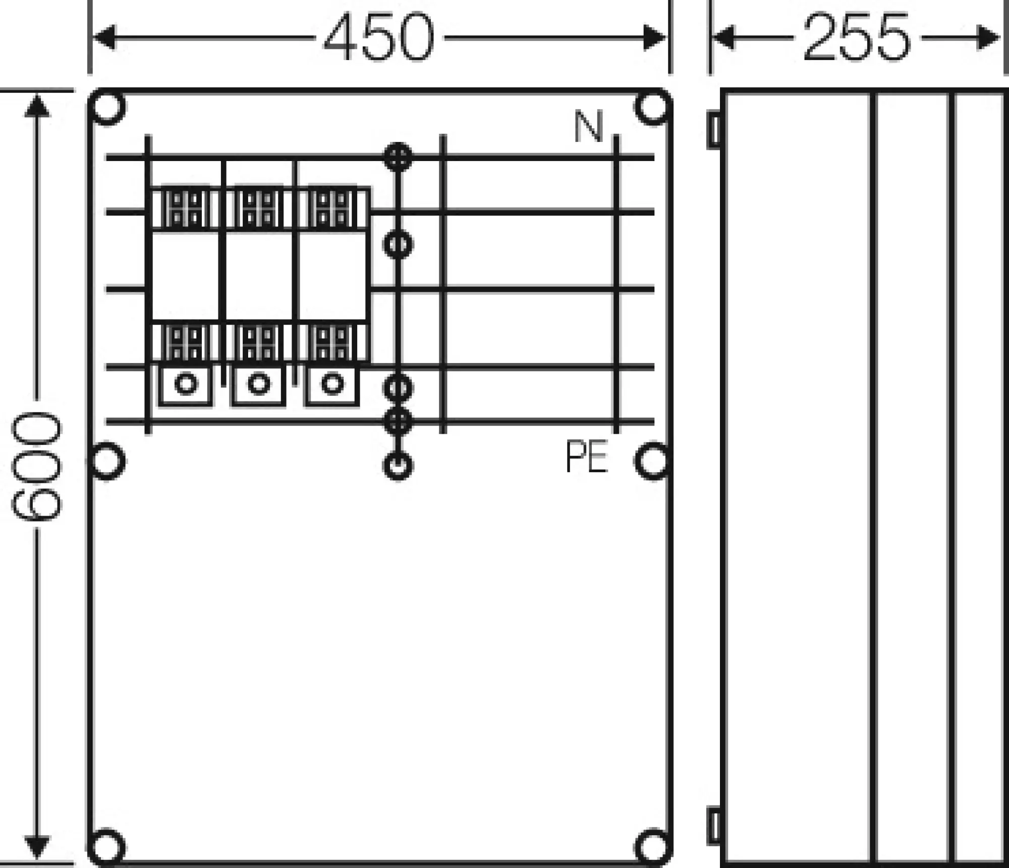Hensel 20001429 Mi-NH-Sicherungsgehäuse 1xNH 2 3polig, Sammelsch. 400 A, 5polig Mi 6676 (img_002)