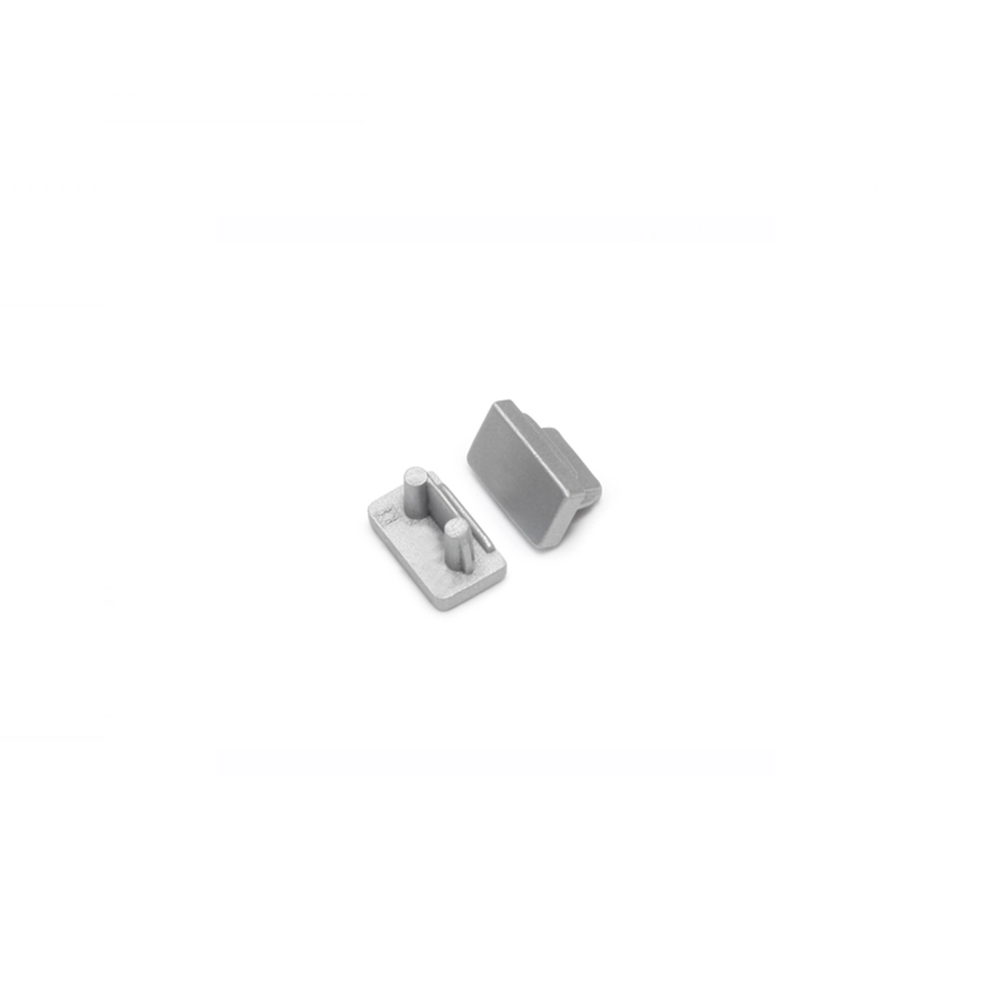 WSU Lights Endcap without Cable opening Slim 8mm silver (2 Piece)