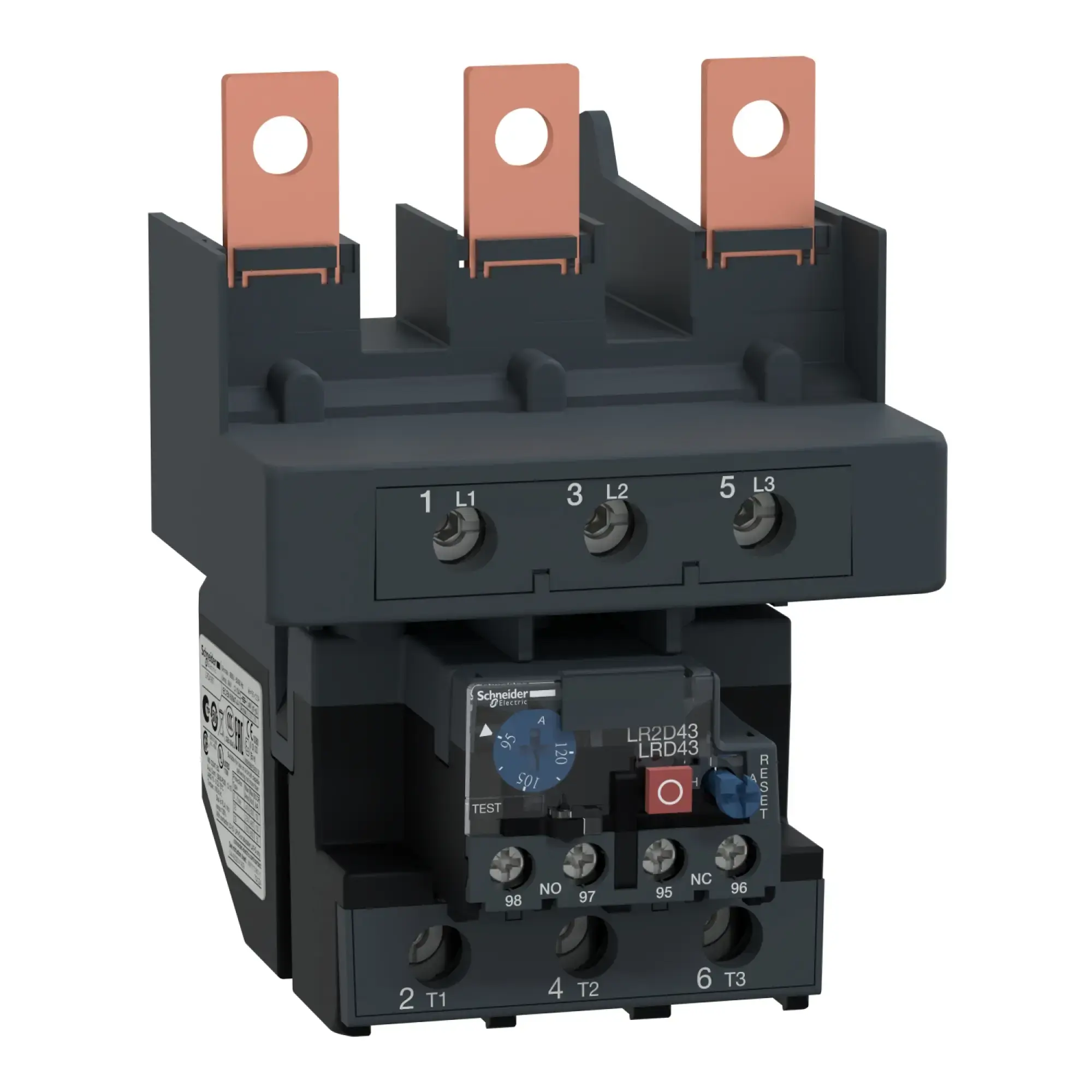 Schneider Electric LRD4367 Motor Protection Relay, 95-120A, 1NC+1NO, Class 10A (img_002)