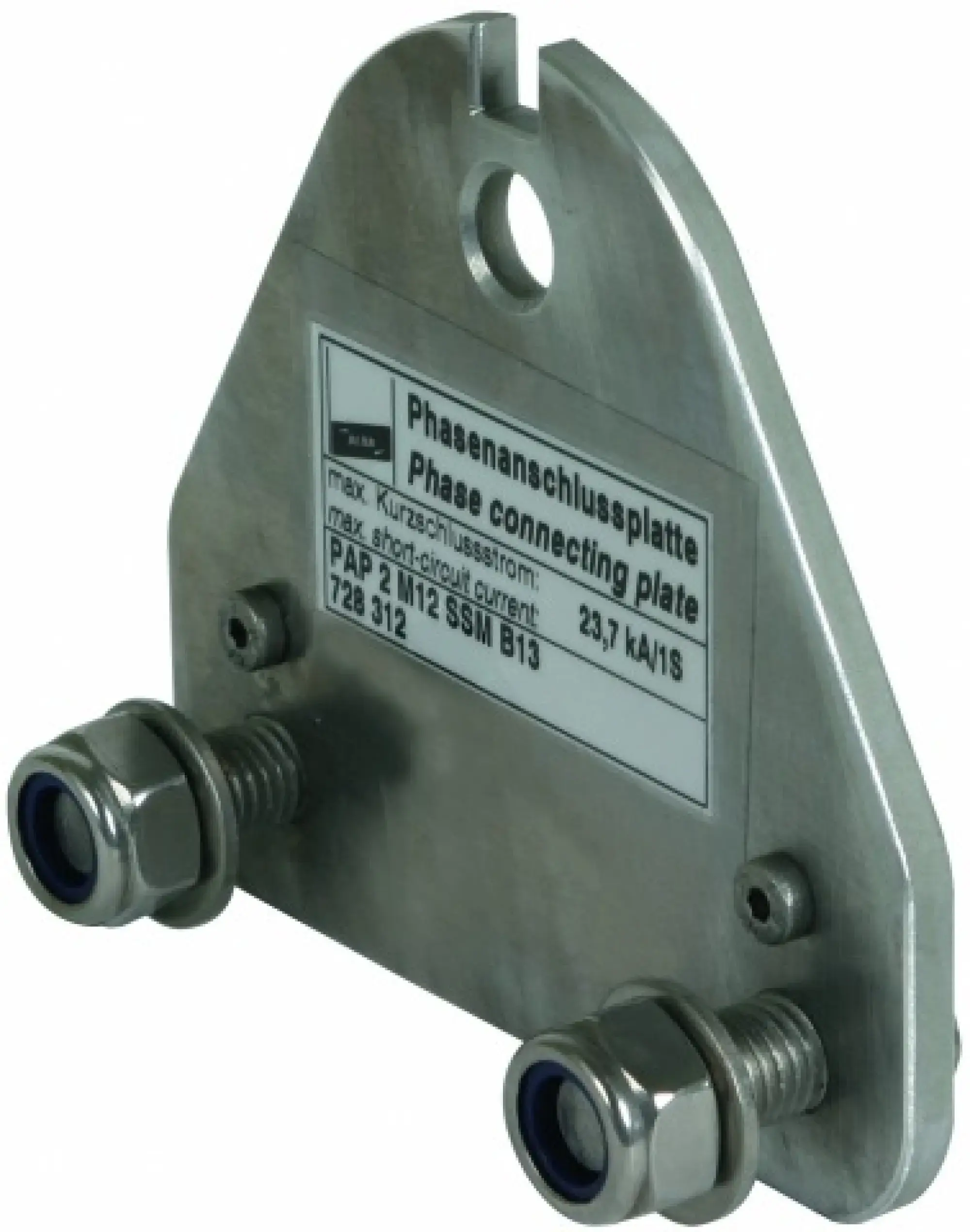 Dehn 728312 2-pole phase connecting plate with hole 13mm and 2 M12 screws with nuts (img_003) Dehn 728312 2-pole phase connecting plate with hole 13mm and 2 M12 screws with nuts (img_003)