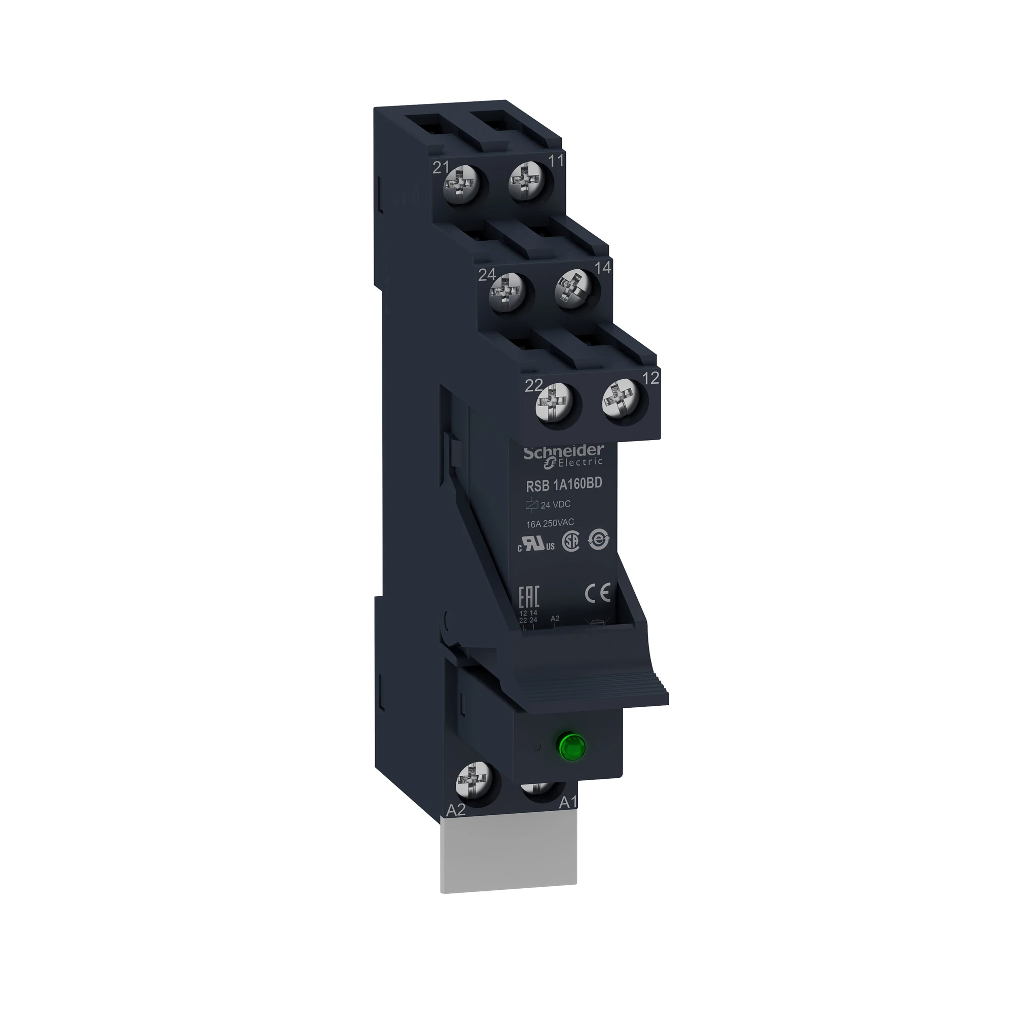 Schneider Electric RSB1A160BDPV Interface Relay 1W 16A 24VDC Socket Bracket Diode Shield Mounted (img_001) Schneider Electric RSB1A160BDPV Interface Relay 1W 16A 24VDC Socket Bracket Diode Shield Mounted (img_001)