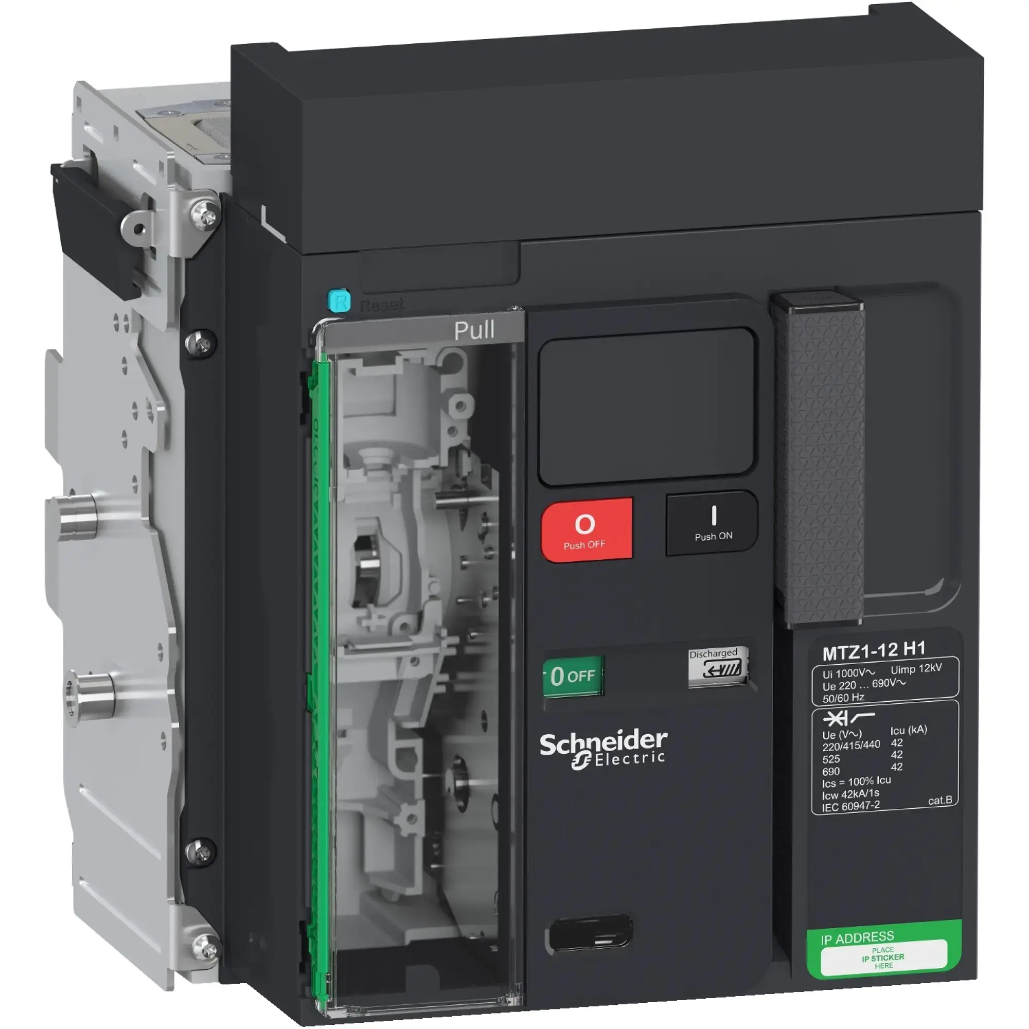 Schneider Electric LV847230 MasterPact MTZ1 1250A H1 Icu=42kA/440V 3P Basic Frame Plug-in (img_002)