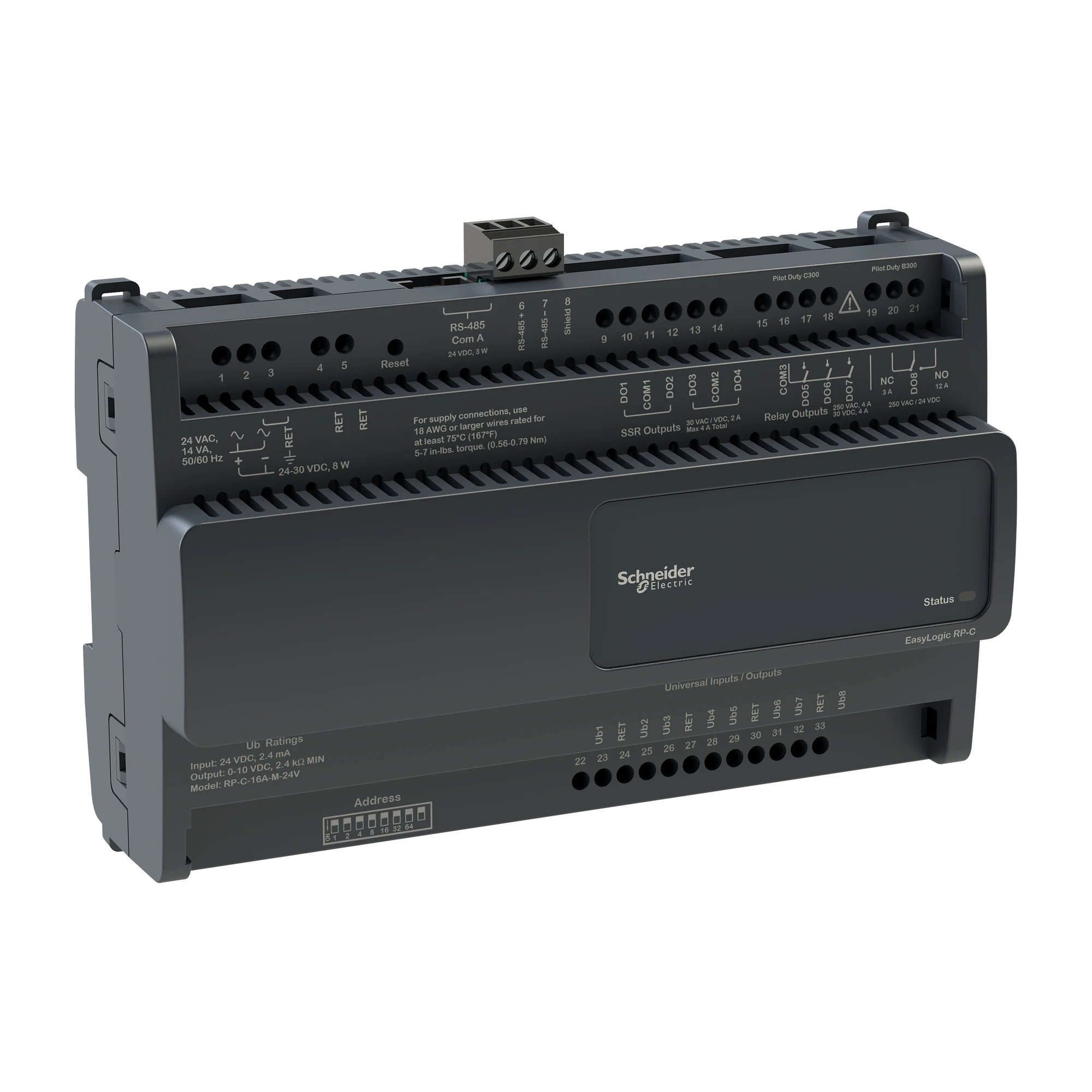 Schneider Electric SXWRCF16AM10001 Controller, EasyLogic, RP-C, BACnet MS/TP, 8 univ. Ein-/Ausg., 3 Relais Typ A, 4 Halbleiterrelais,1 Hochleistungsrelais (img_001) Schneider Electric SXWRCF16AM10001 Controller, EasyLogic, RP-C, BACnet MS/TP, 8 univ. Ein-/Ausg., 3 Relais Typ A, 4 Halbleiterrelais,1 Hochleistungsrelais (img_001)