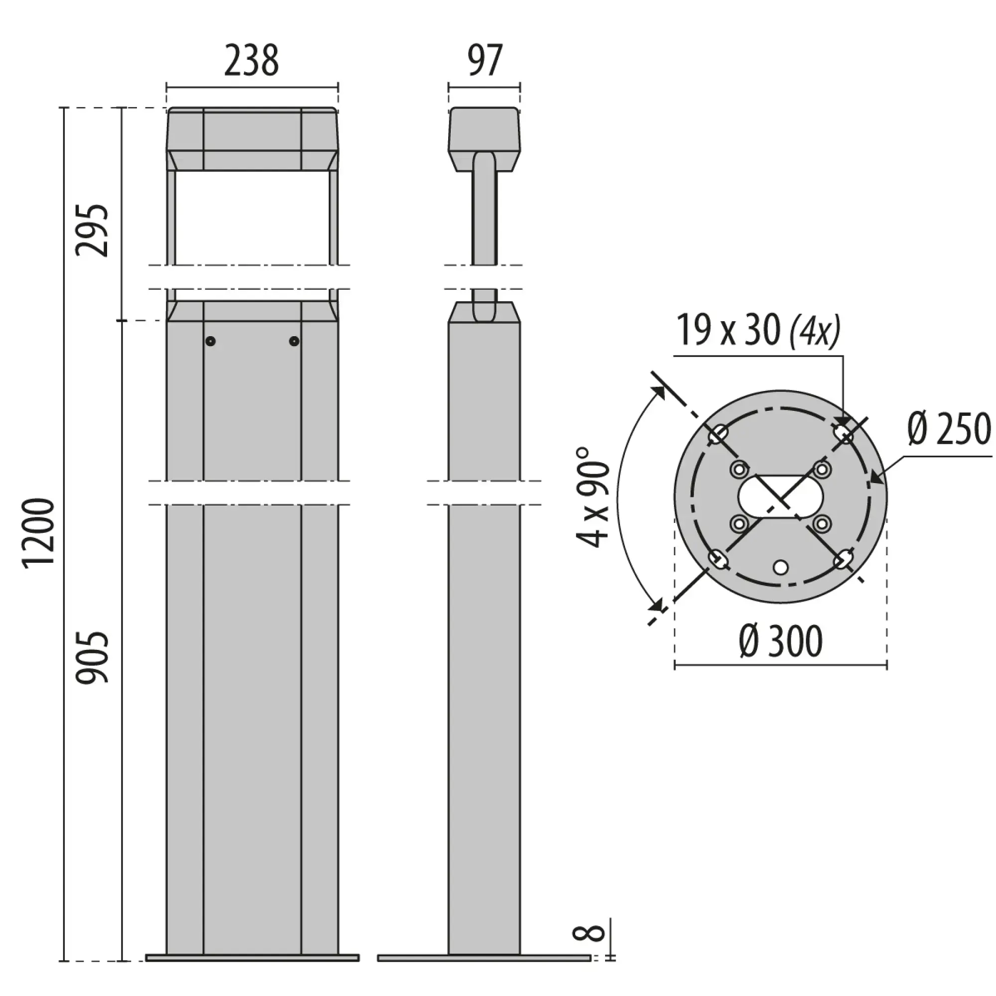 Performance iN Lighting 306069 LED-Pollerleuchte 3000K 82W dimmbar 1-10V symmetrische Streuoptik 306069 (img_003) Performance iN Lighting 306069 LED-Pollerleuchte 3000K 82W dimmbar 1-10V symmetrische Streuoptik 306069 (img_003)
