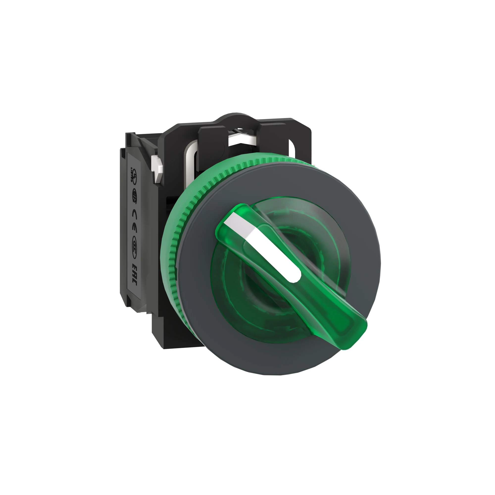 Schneider Electric XB5FK123B5 Illuminated selector switch, Harmony XB5F, plastic, green, 30mm, universal LED, 2 positions, 1NO + 1NC, 24V ACDC (img_001) Schneider Electric XB5FK123B5 Illuminated selector switch, Harmony XB5F, plastic, green, 30mm, universal LED, 2 positions, 1NO + 1NC, 24V ACDC (img_001)